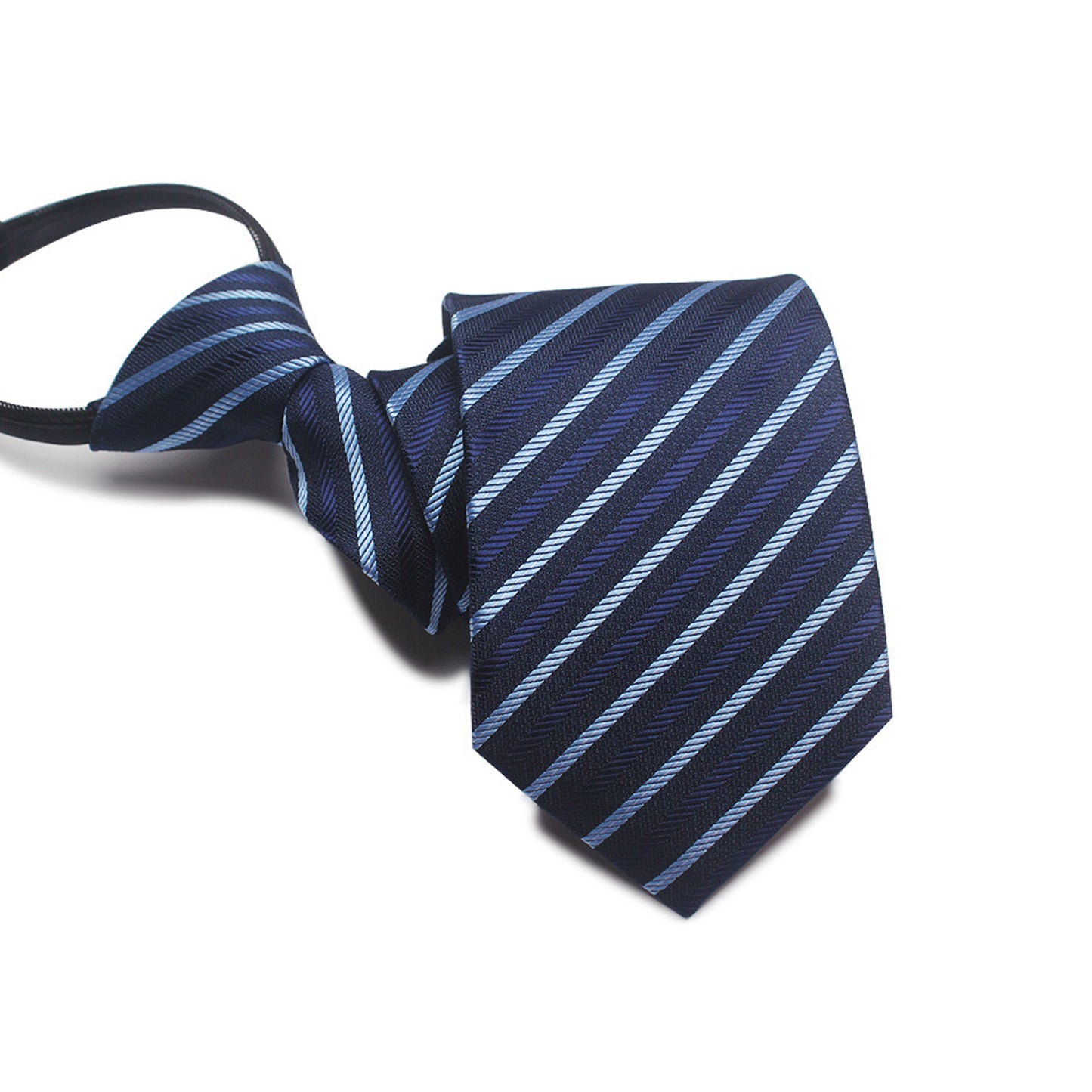 Striped Blue Series Easy Zipper Tie - Quaworth