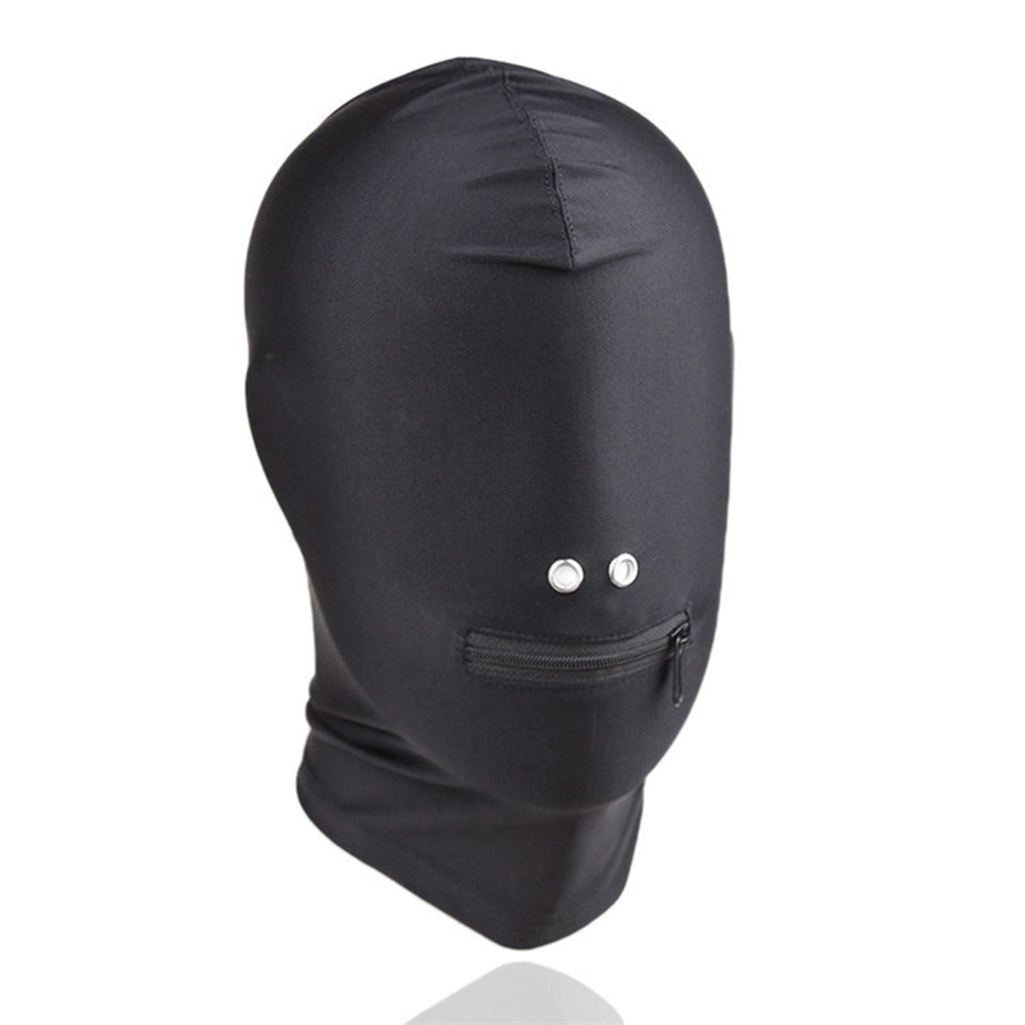Spandex Solid Color Zipper Mouth Hood Mask - Quaworth
