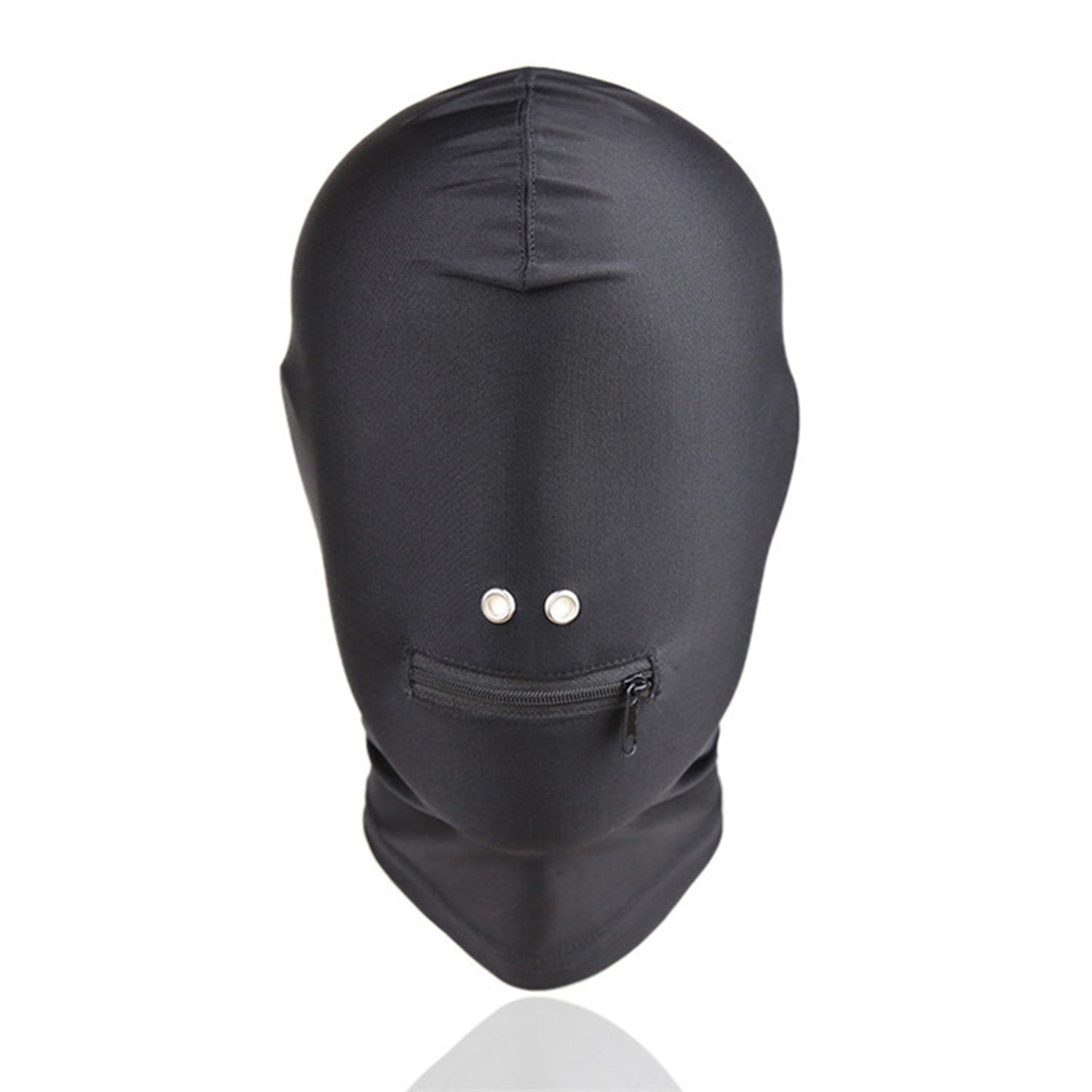 Spandex Solid Color Zipper Mouth Hood Mask - Quaworth