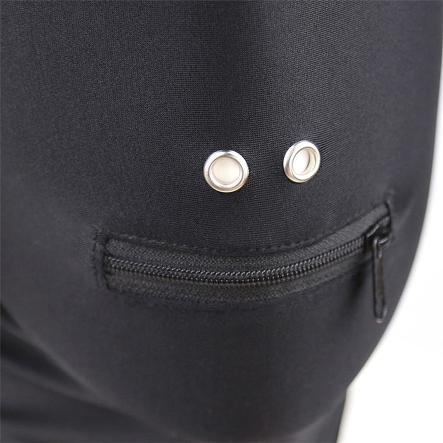 Spandex Solid Color Zipper Mouth Hood Mask - Quaworth