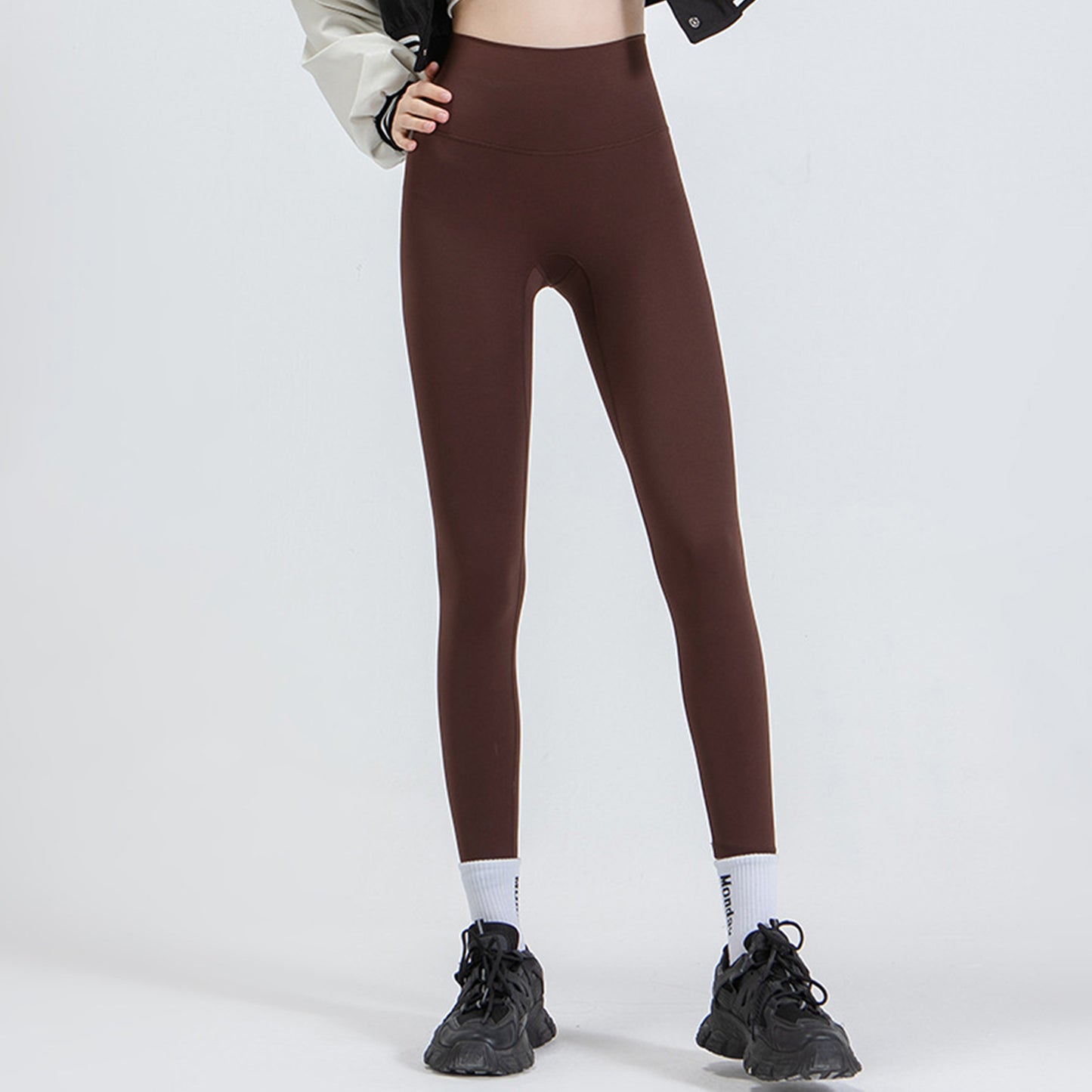 Brown Series High Rise Compression Yoga Sport Legging Pant - Quaworth