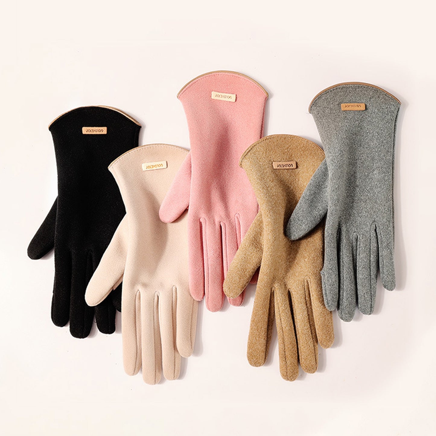 Winter Thermal Dralon Velvet Fleece Lining Flip Finger Wrist Gloves - Quaworth