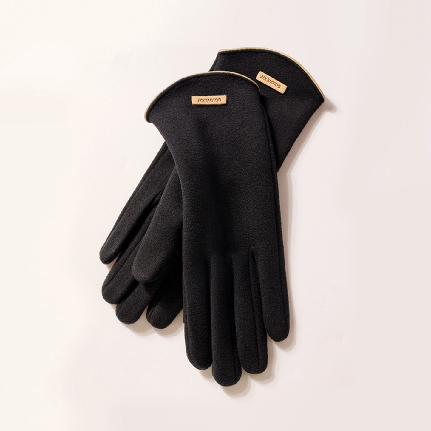 Winter Thermal Dralon Velvet Fleece Lining Flip Finger Wrist Gloves - Quaworth