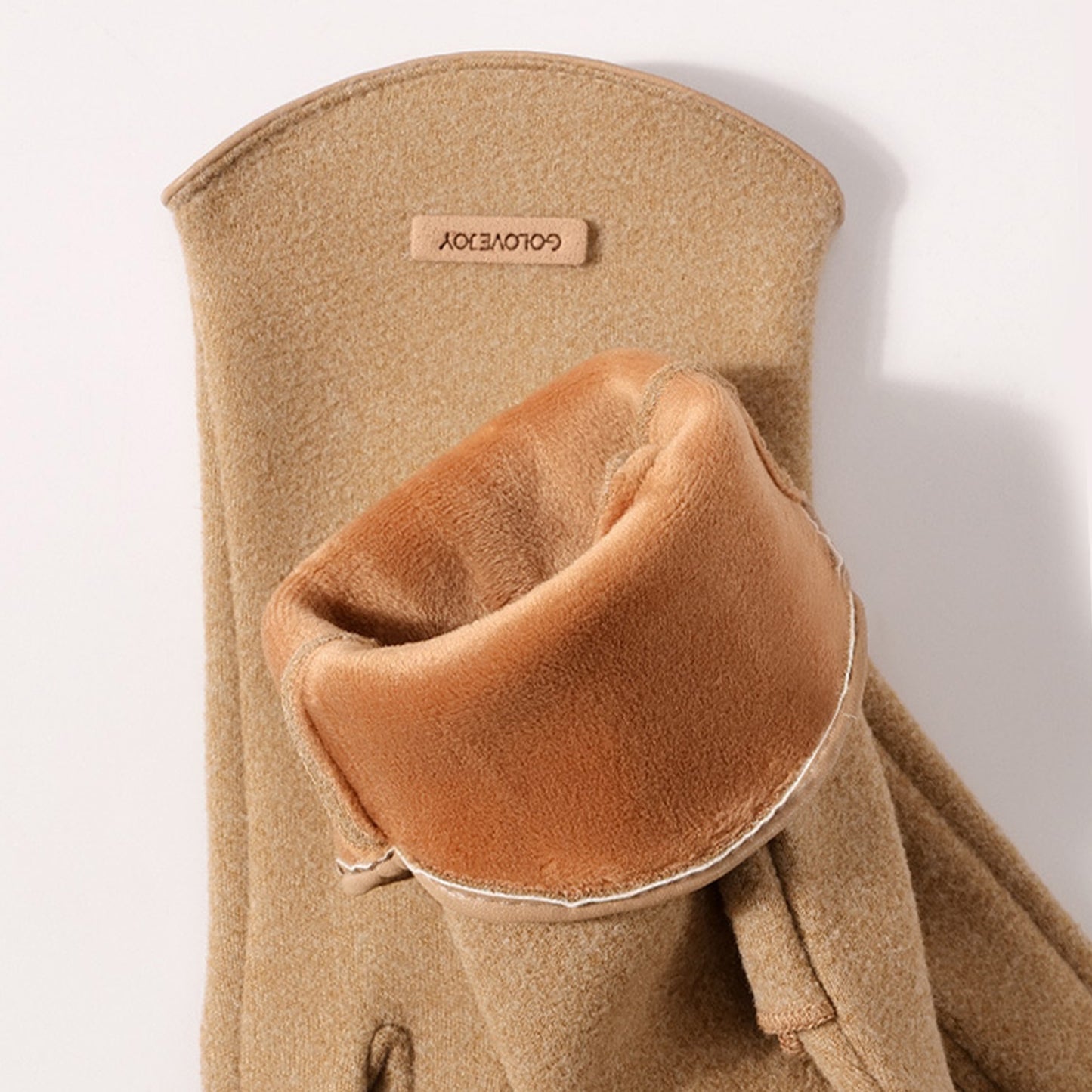 Winter Thermal Dralon Velvet Fleece Lining Flip Finger Wrist Gloves - Quaworth