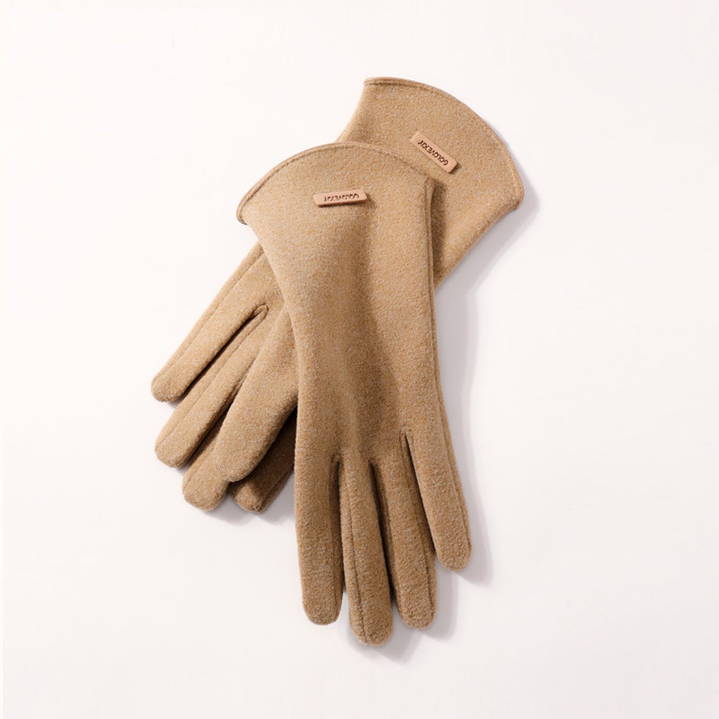 Winter Thermal Dralon Velvet Fleece Lining Flip Finger Wrist Gloves - Quaworth