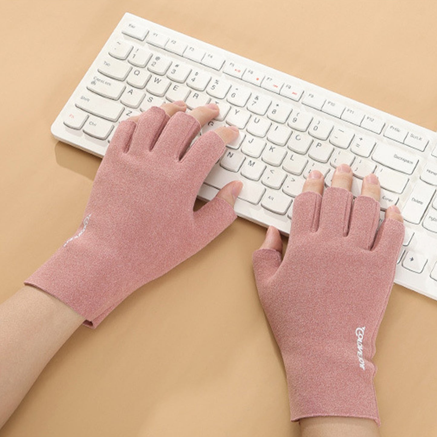 Thermal Dralon Velvet Fleece Lining Fingerless Wrist Gloves - Quaworth