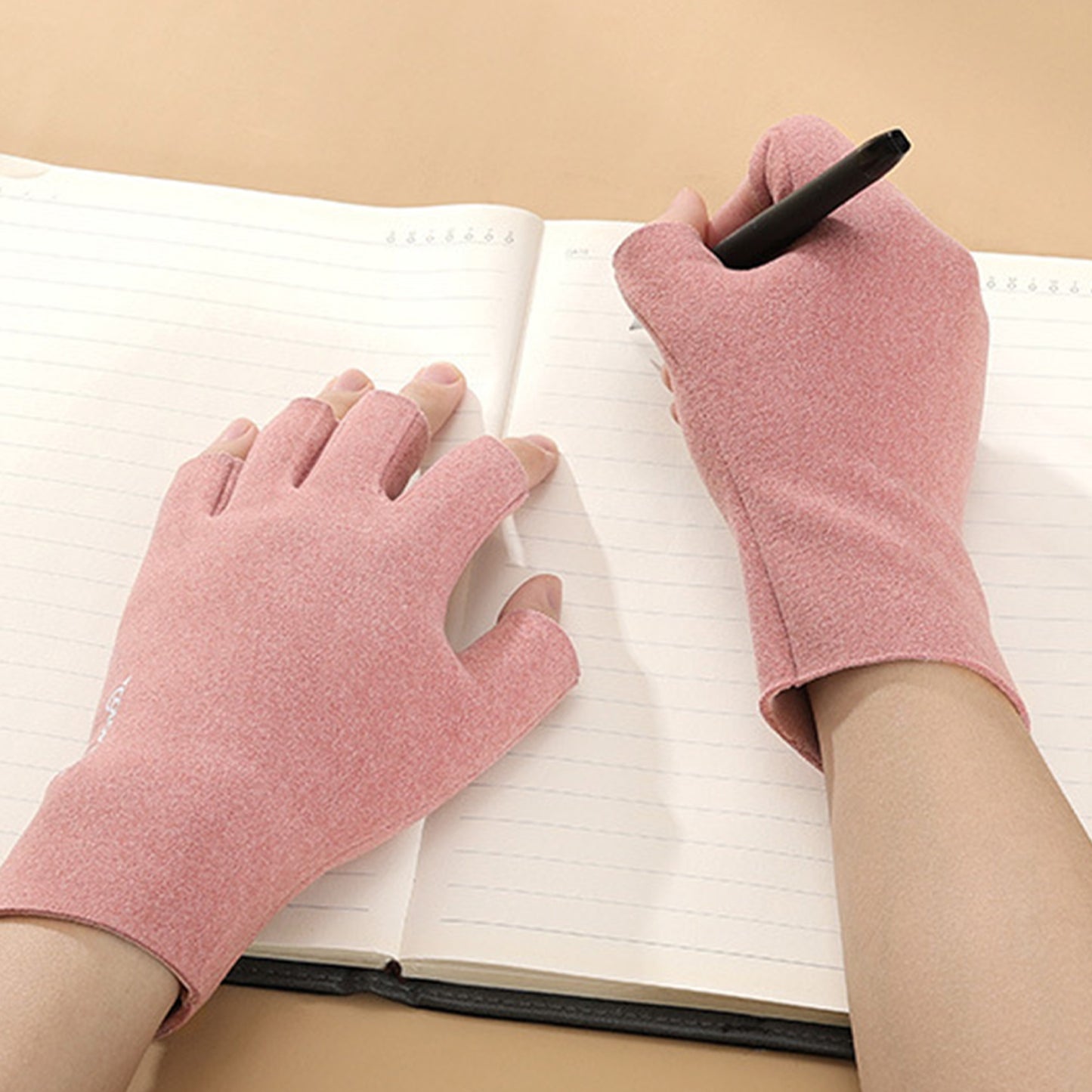 Thermal Dralon Velvet Fleece Lining Fingerless Wrist Gloves - Quaworth