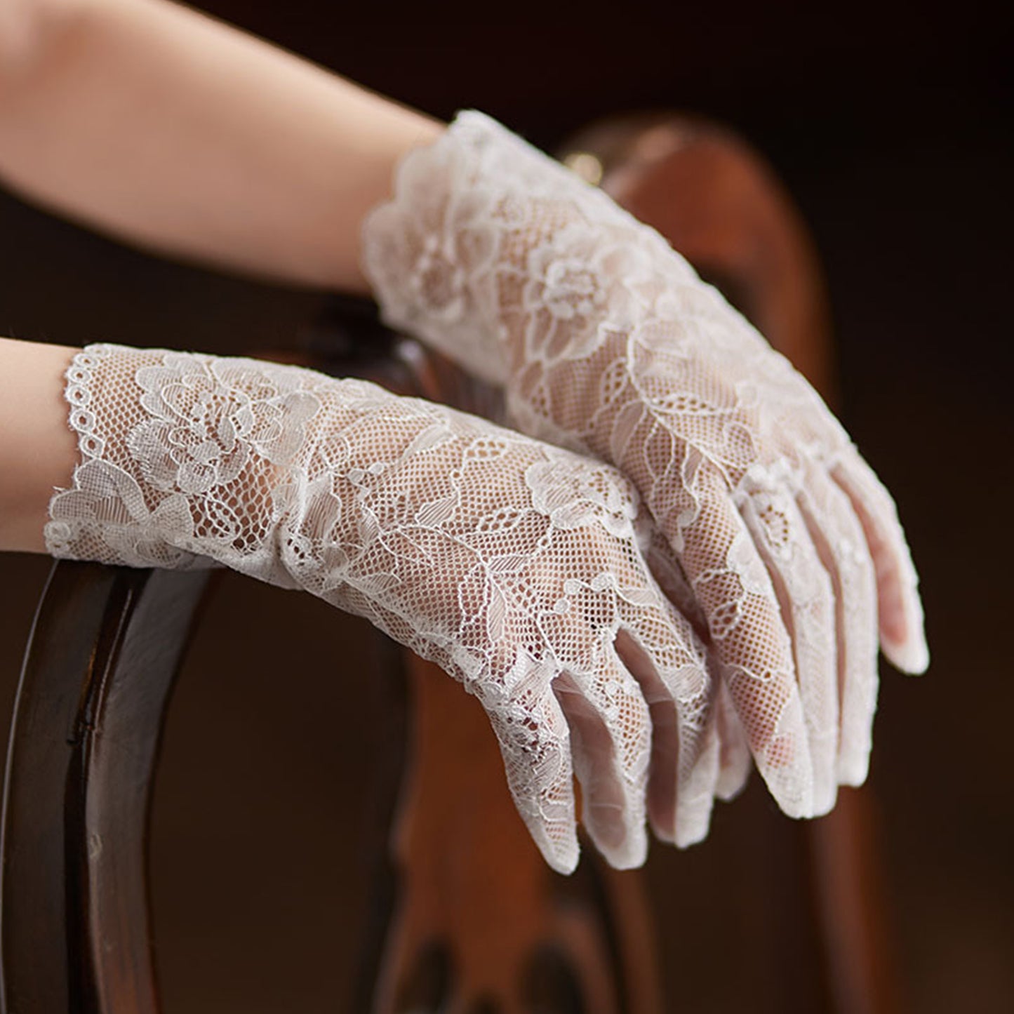 Lace Floral Wedding Wrist Gloves