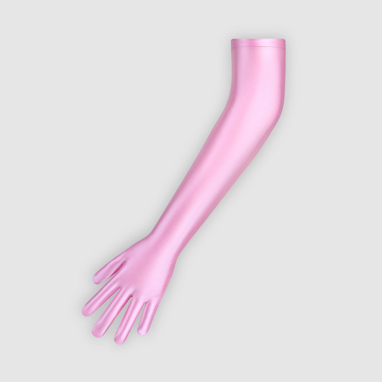 Glossy Spandex Elbow Length Gloves