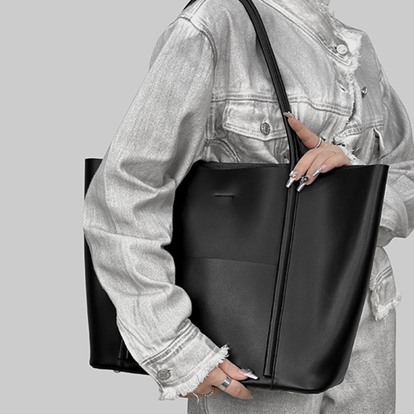 Large Capacity Daily Leather Tote Bag