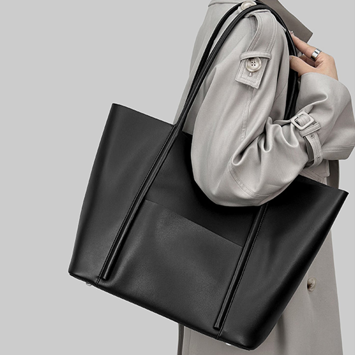 Large Capacity Daily Leather Tote Bag