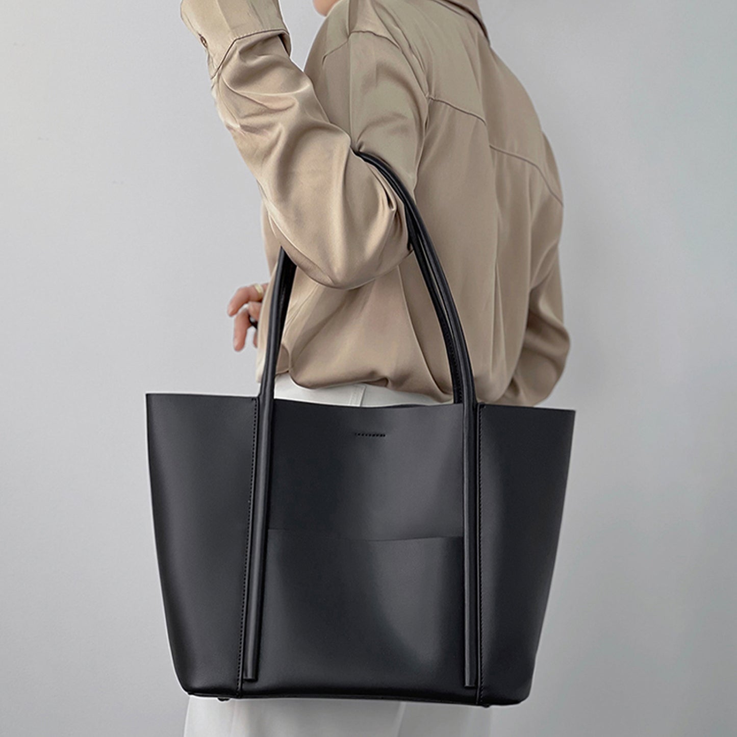 Large Capacity Daily Leather Tote Bag