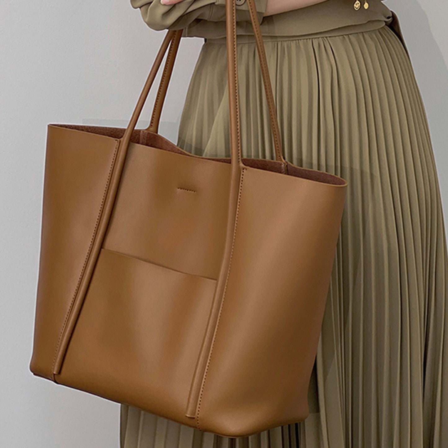 Large Capacity Daily Leather Tote Bag