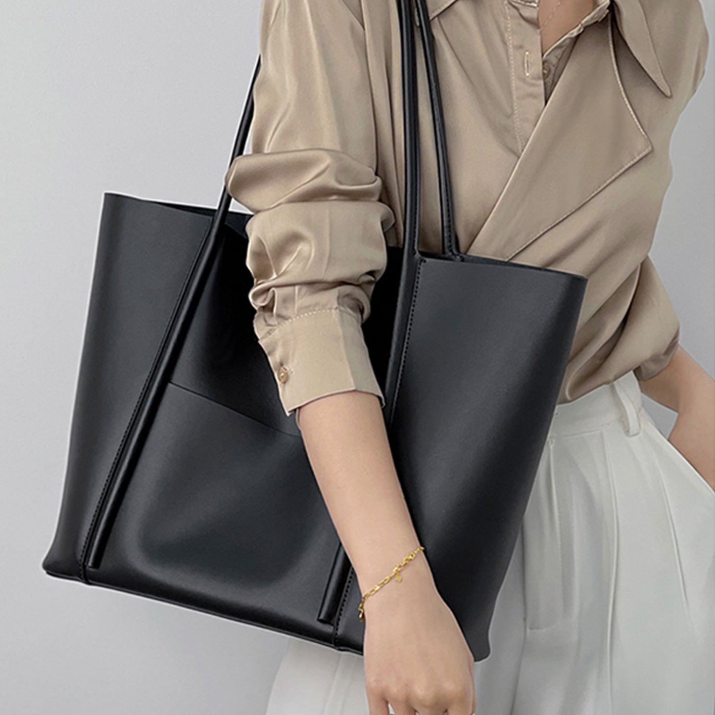 Large Capacity Daily Leather Tote Bag