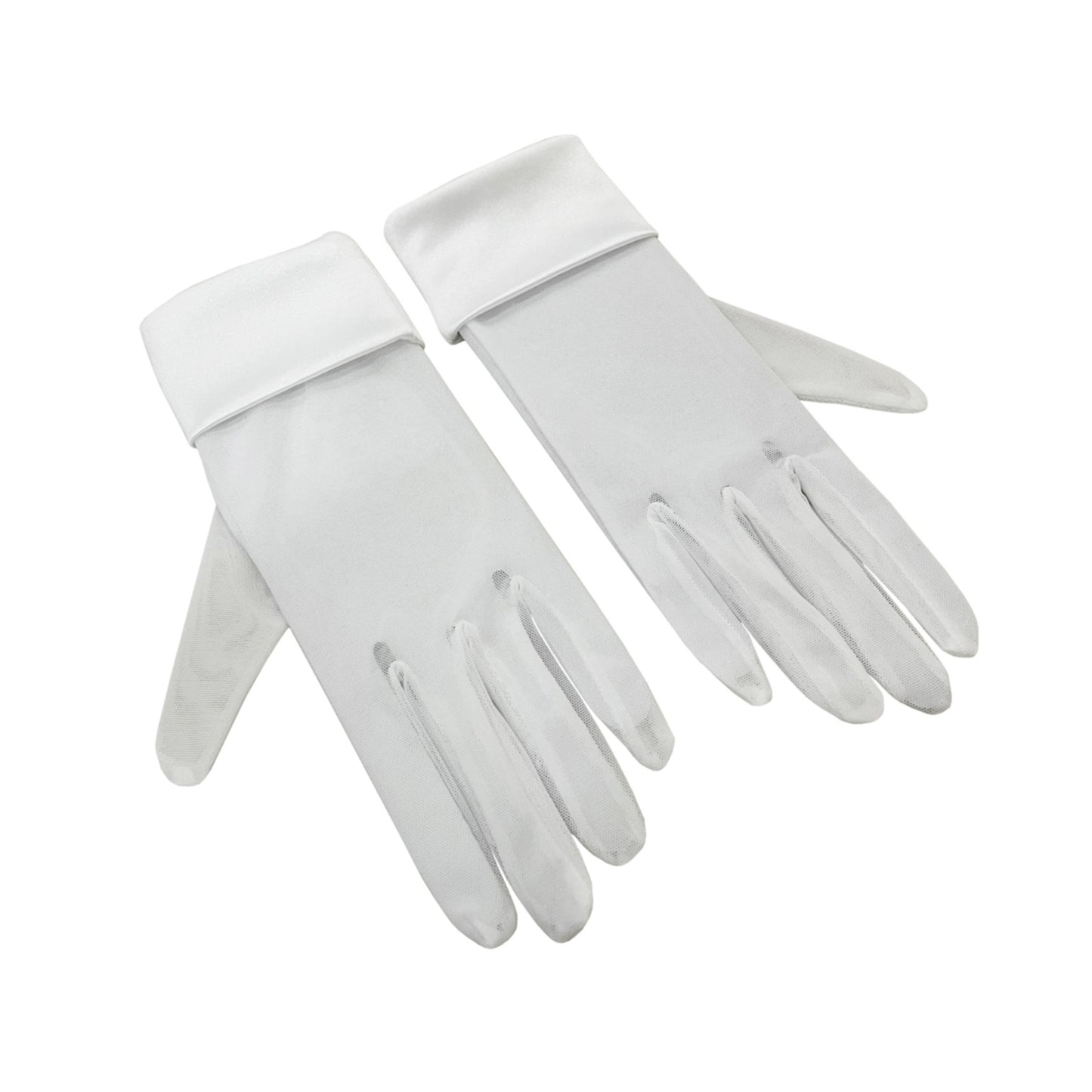Mesh Satin Cuff Wrist Gloves - Quaworth