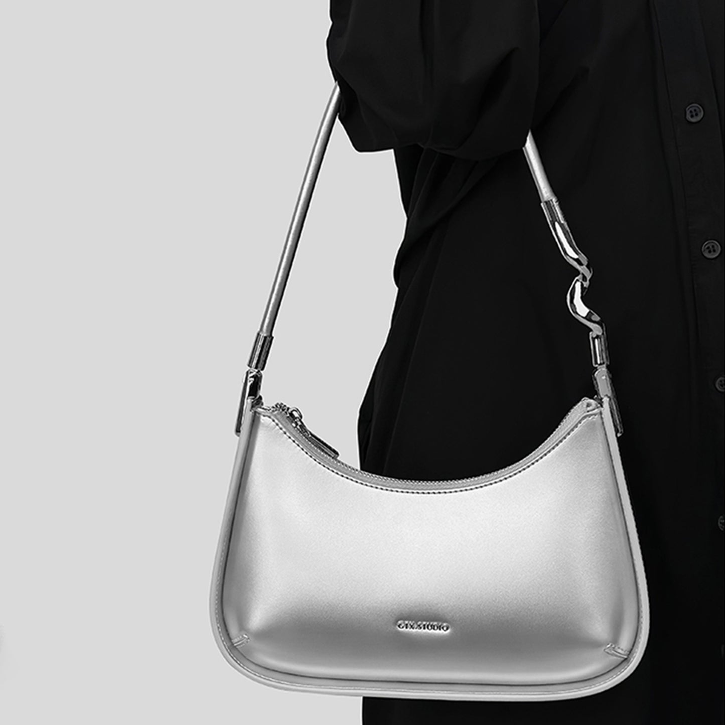 Minimalist Leather Shoulder Strap Baguette - Quaworth