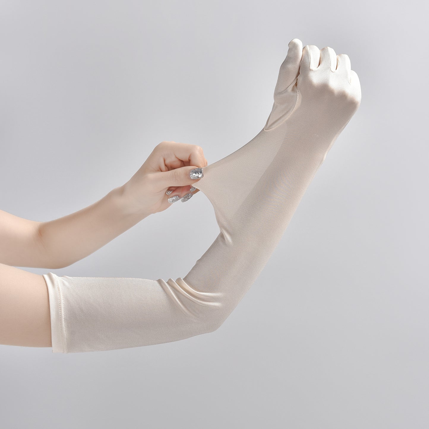 Mulberry Silk Solid Color Elbow Gloves - Quaworth