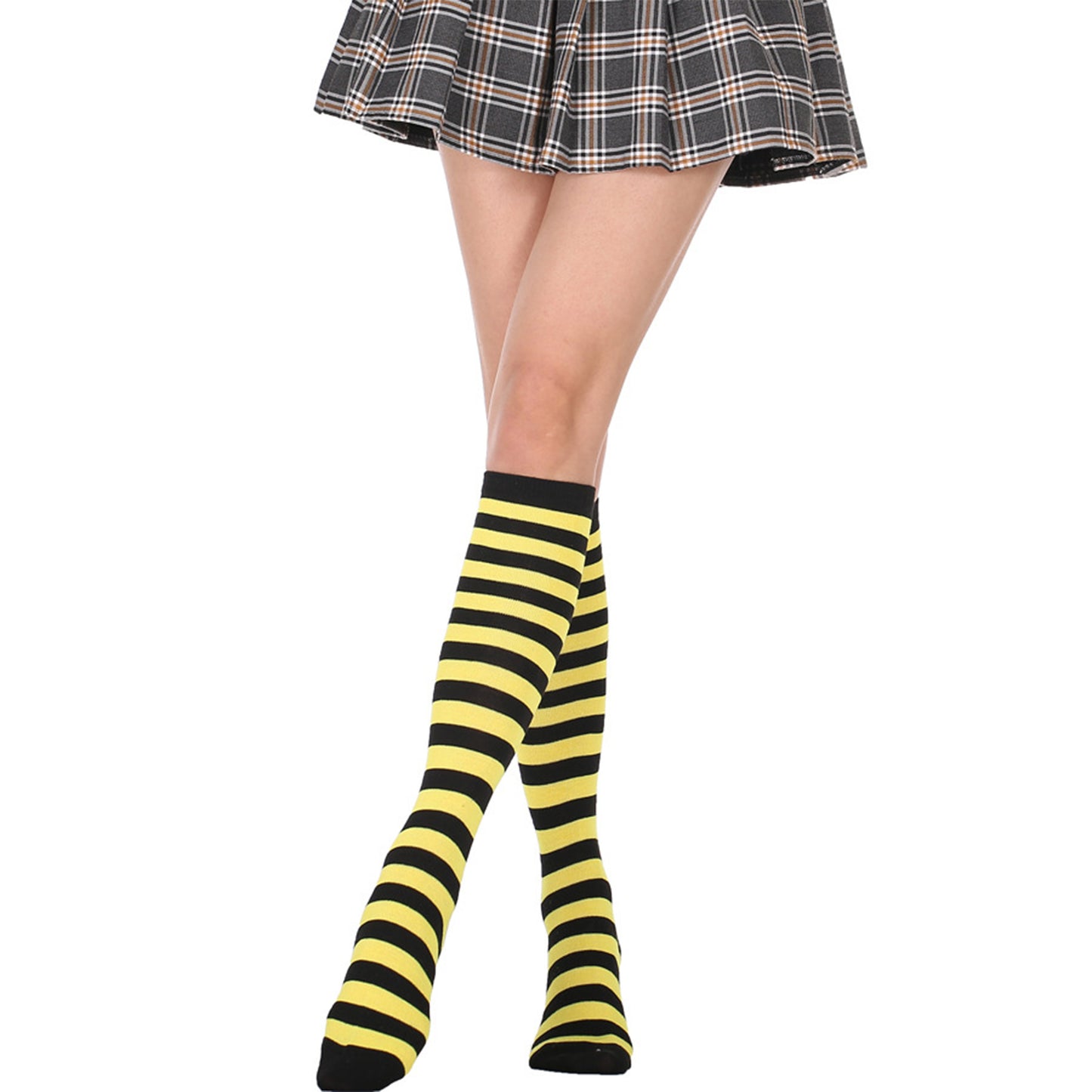 Narrow Striped Knee High Socks