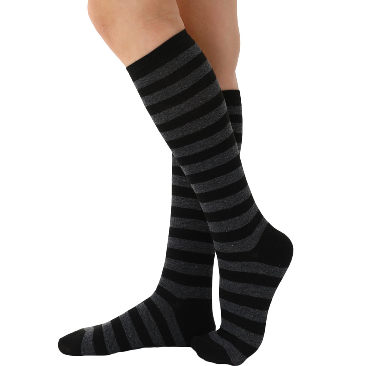 Narrow Striped Knee High Socks