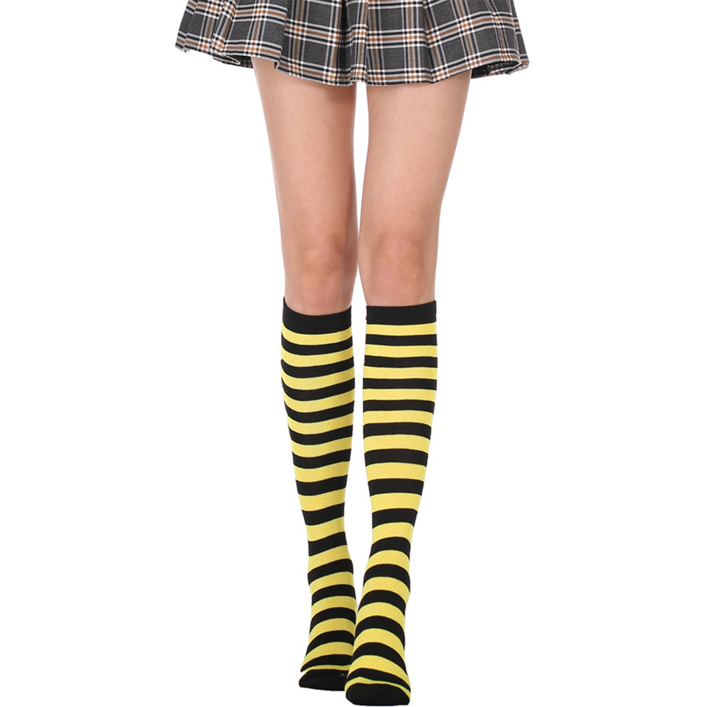 Narrow Striped Knee High Socks