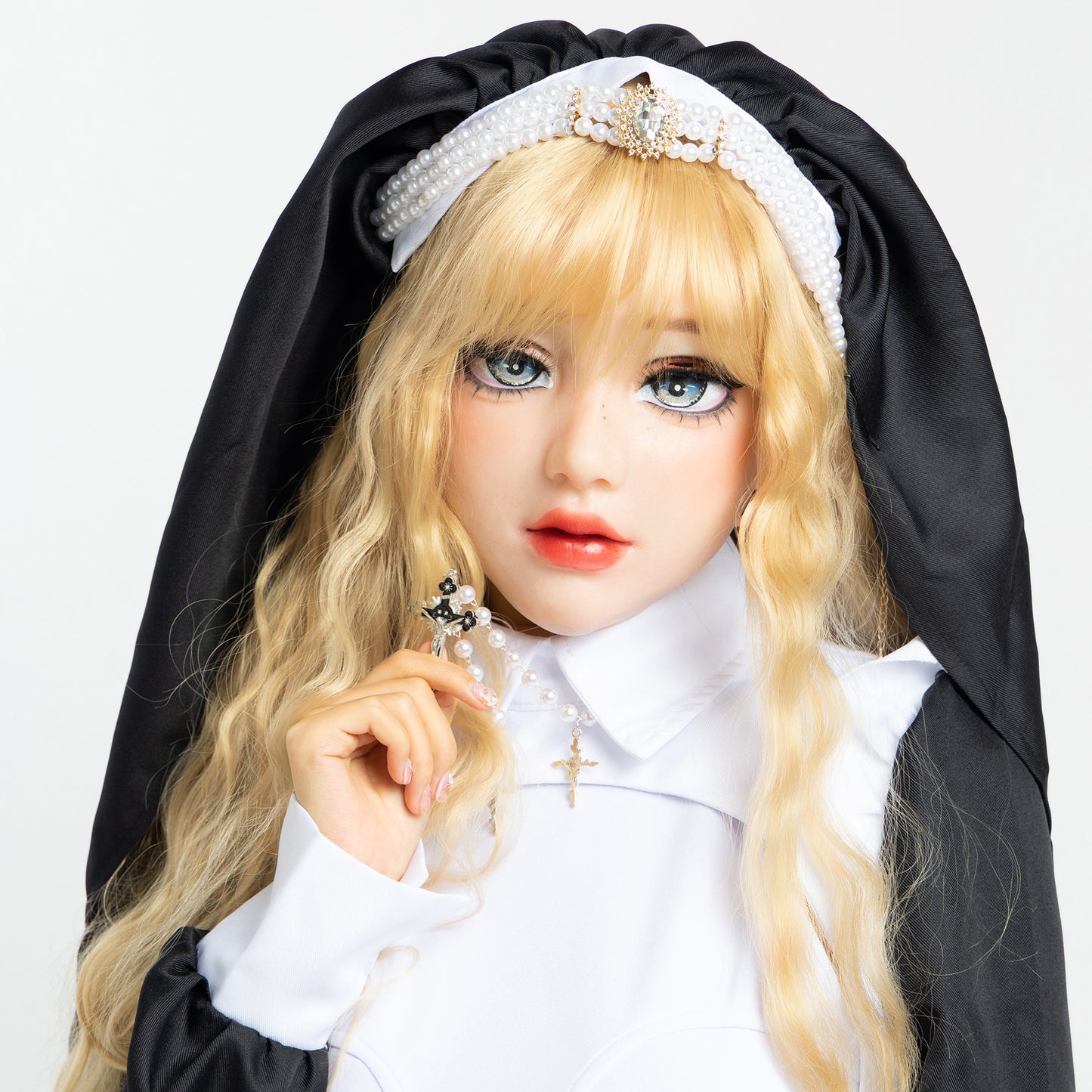 Nun Silicone Kigurumi Style Female Mask Standard Makeup Version - Quaworth