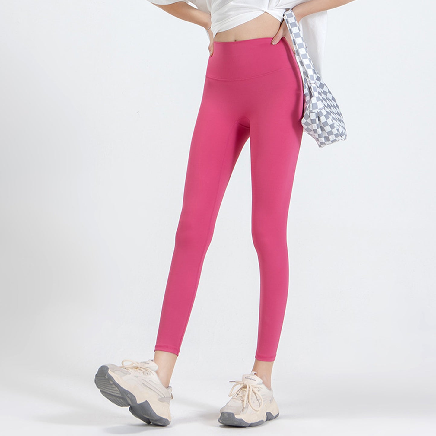 Pink Series High Rise Compression Yoga Sport Legging Pant - Quaworth