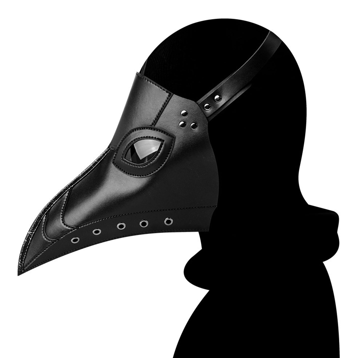 Vegan Leather Plague Doctor Adjustable Strap Beak Mask - Quaworth