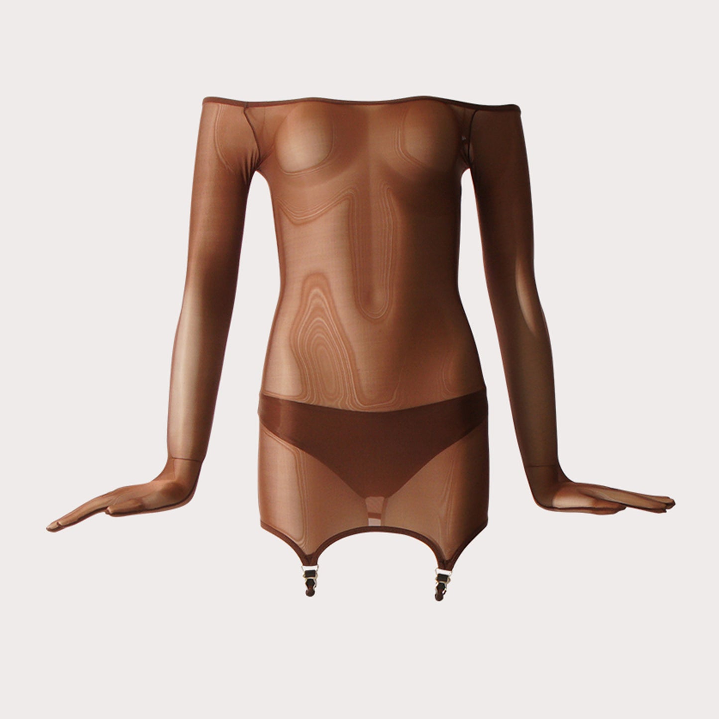 Sheer Glove Garter Bodysuit Lingerie - Quaworth