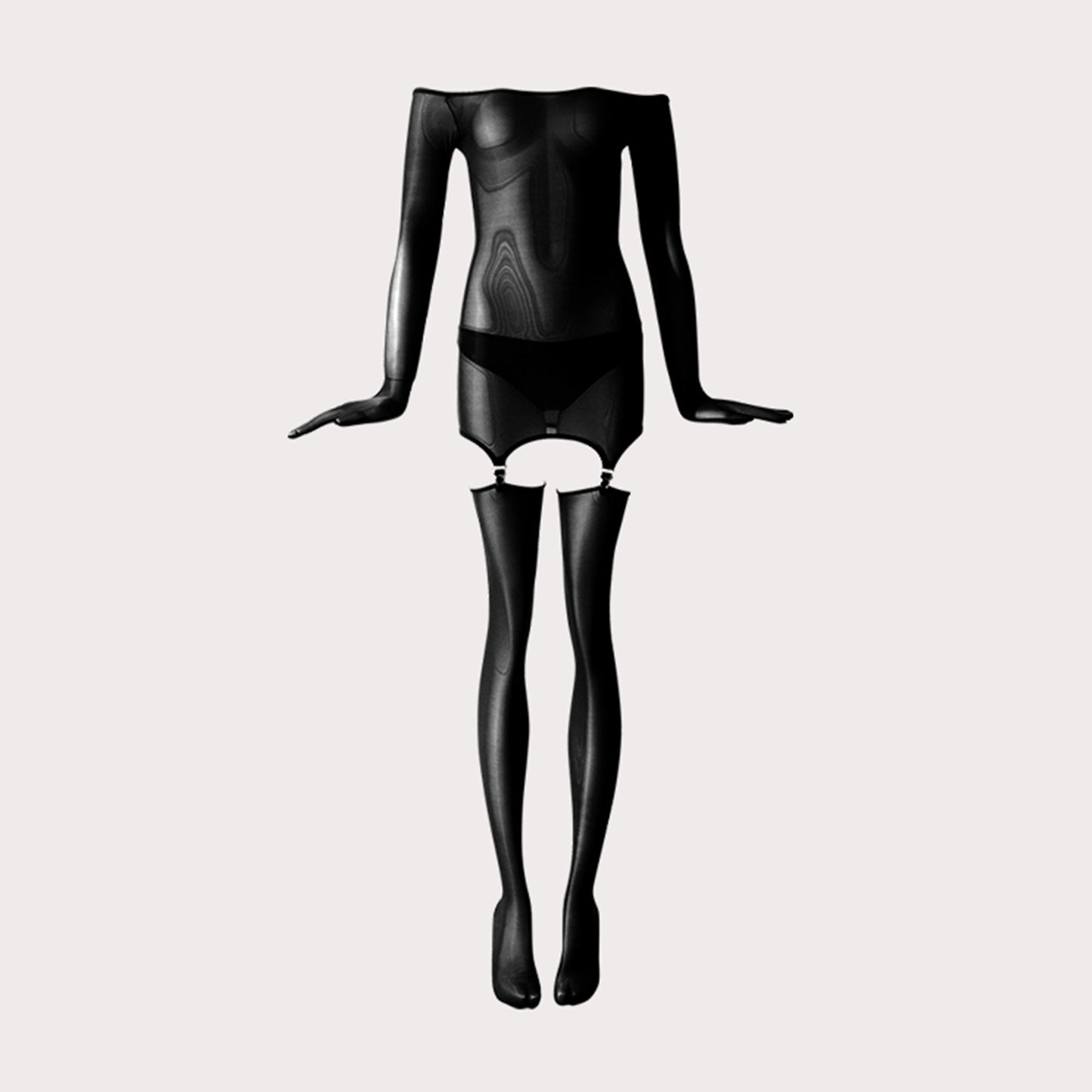 Sheer Glove Garter Bodysuit Lingerie - Quaworth