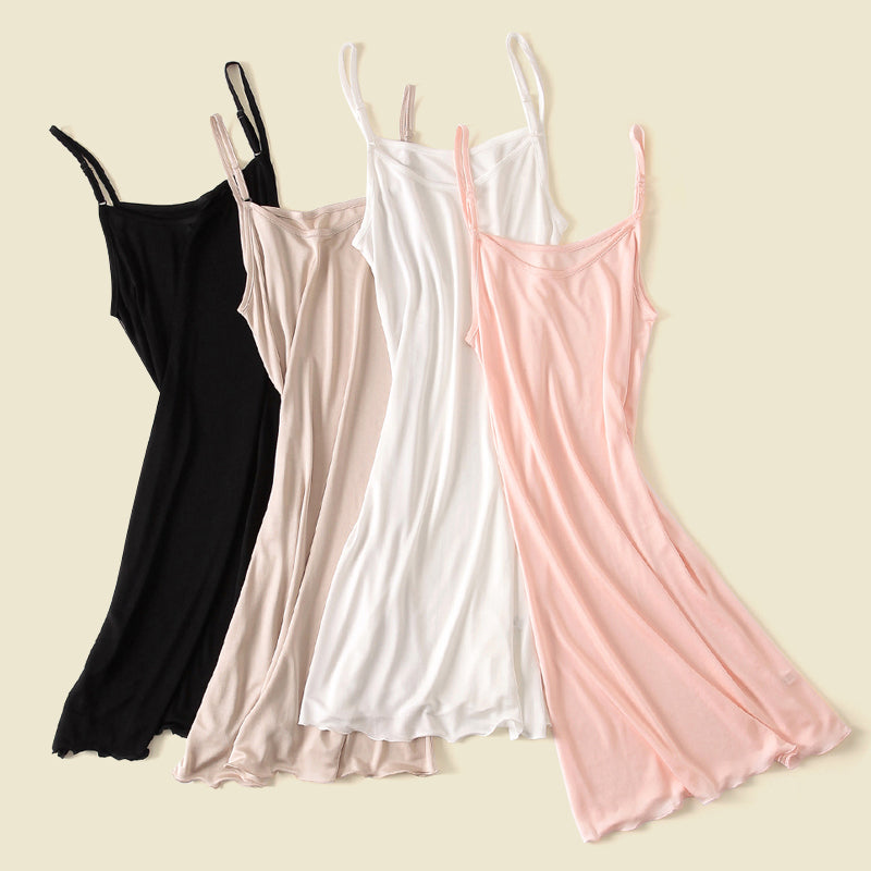 Mulberry Silk Solid Color Slip Dress Pajama - Quaworth