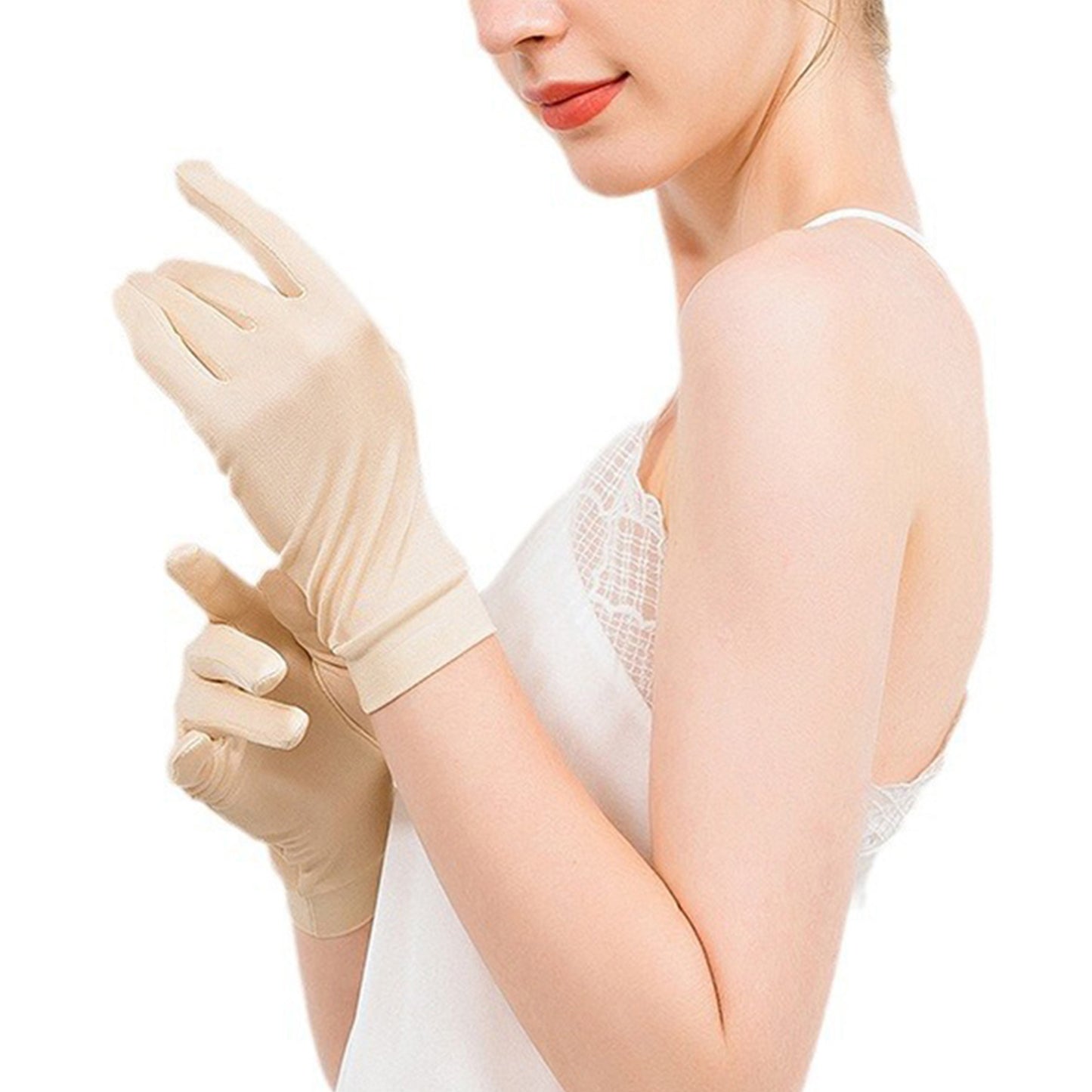 Mulberry Silk Solid Color Wrist Gloves - Quaworth