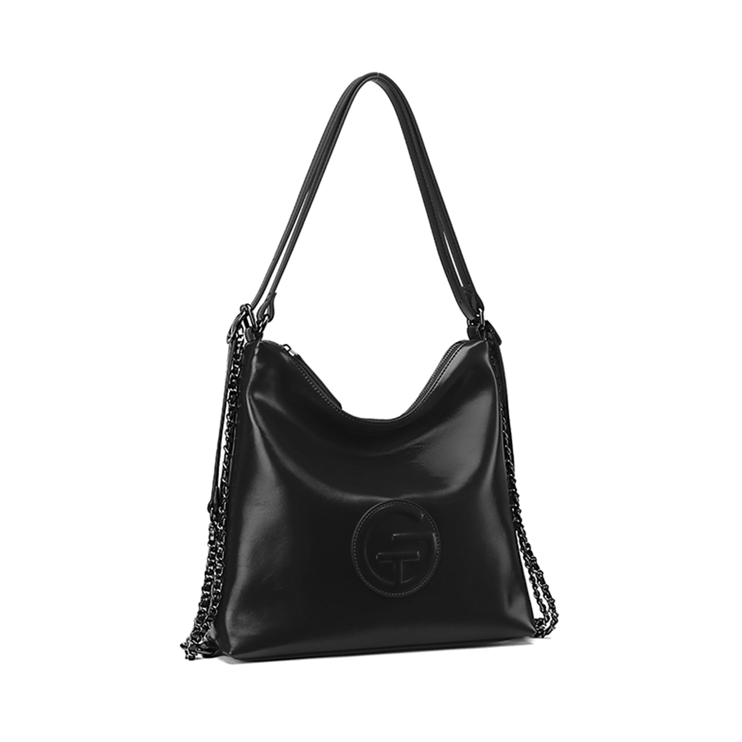 Soft Leather Adjustable Chain Shoulder Strap Tote Bag - Quaworth