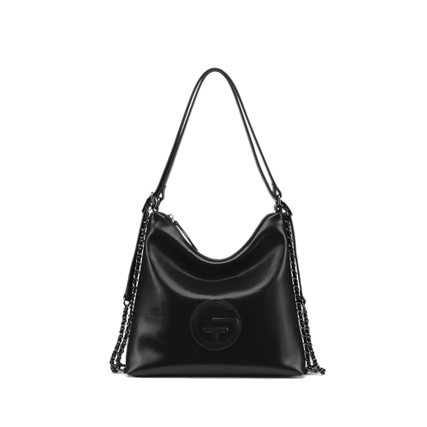 Soft Leather Adjustable Chain Shoulder Strap Tote Bag - Quaworth