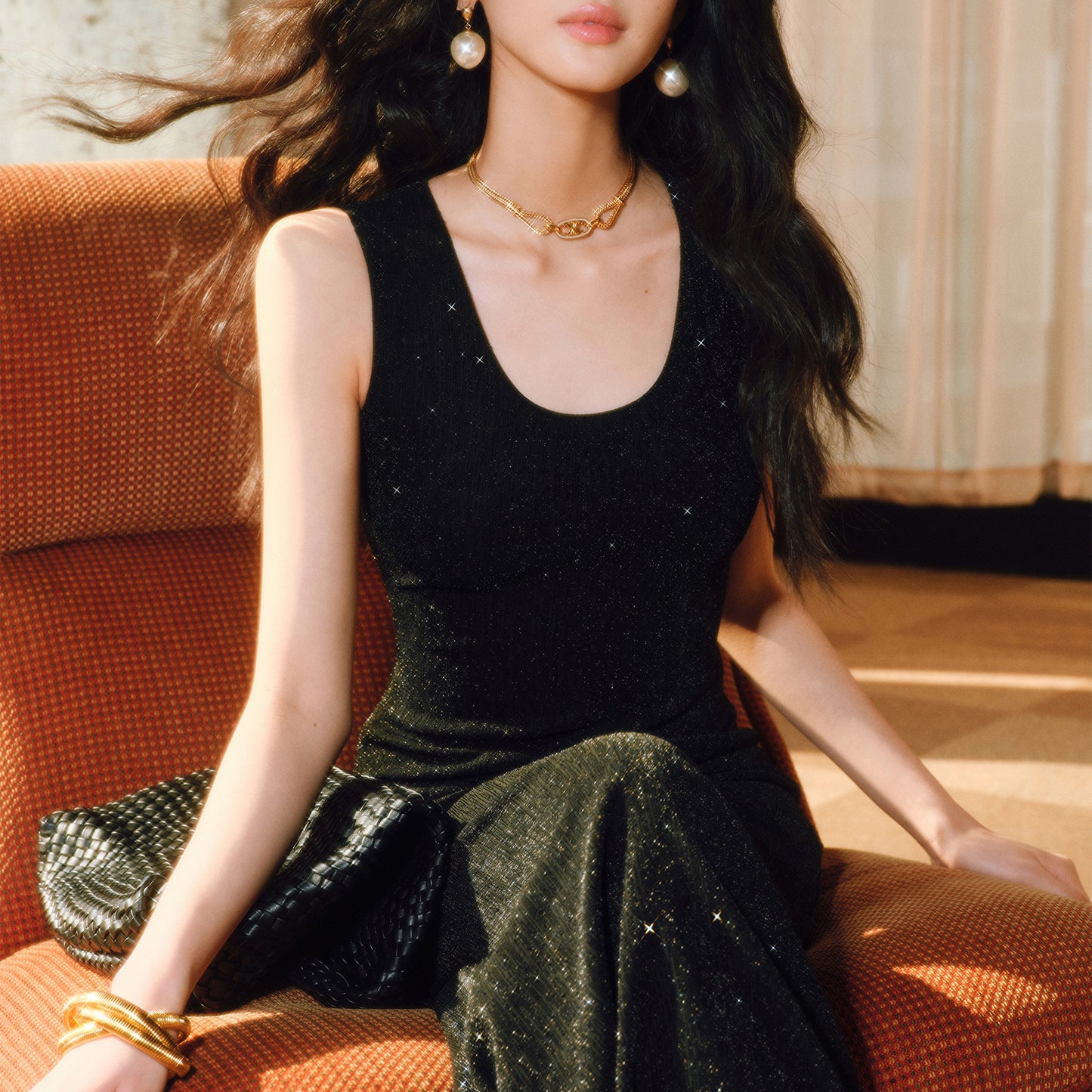 Sparkling Rhinestone Bodycon Mermaid Sleeveless Evening Dress - Quaworth