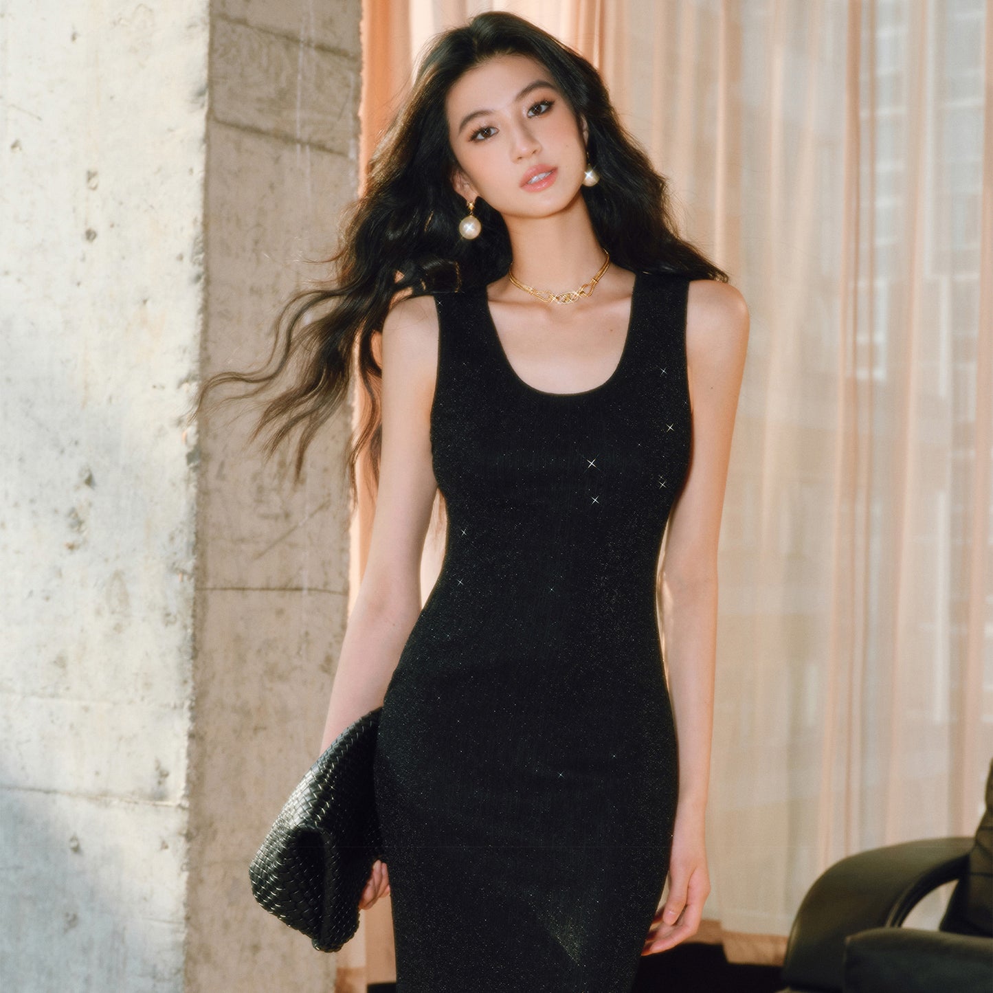Sparkling Rhinestone Bodycon Mermaid Sleeveless Evening Dress - Quaworth