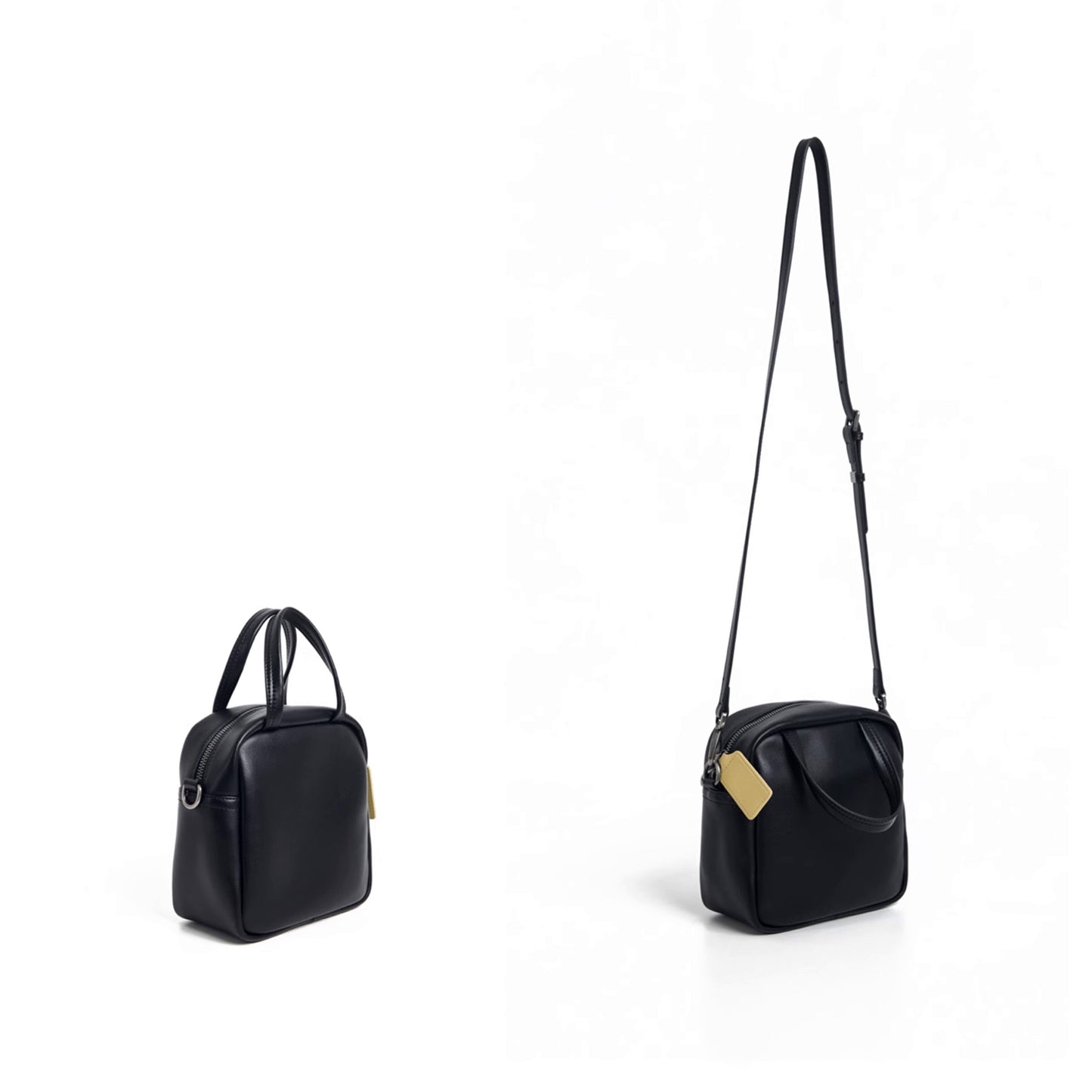 Black Sugar Cream Crossbody Rounded Corner Square Bag - Quaworth