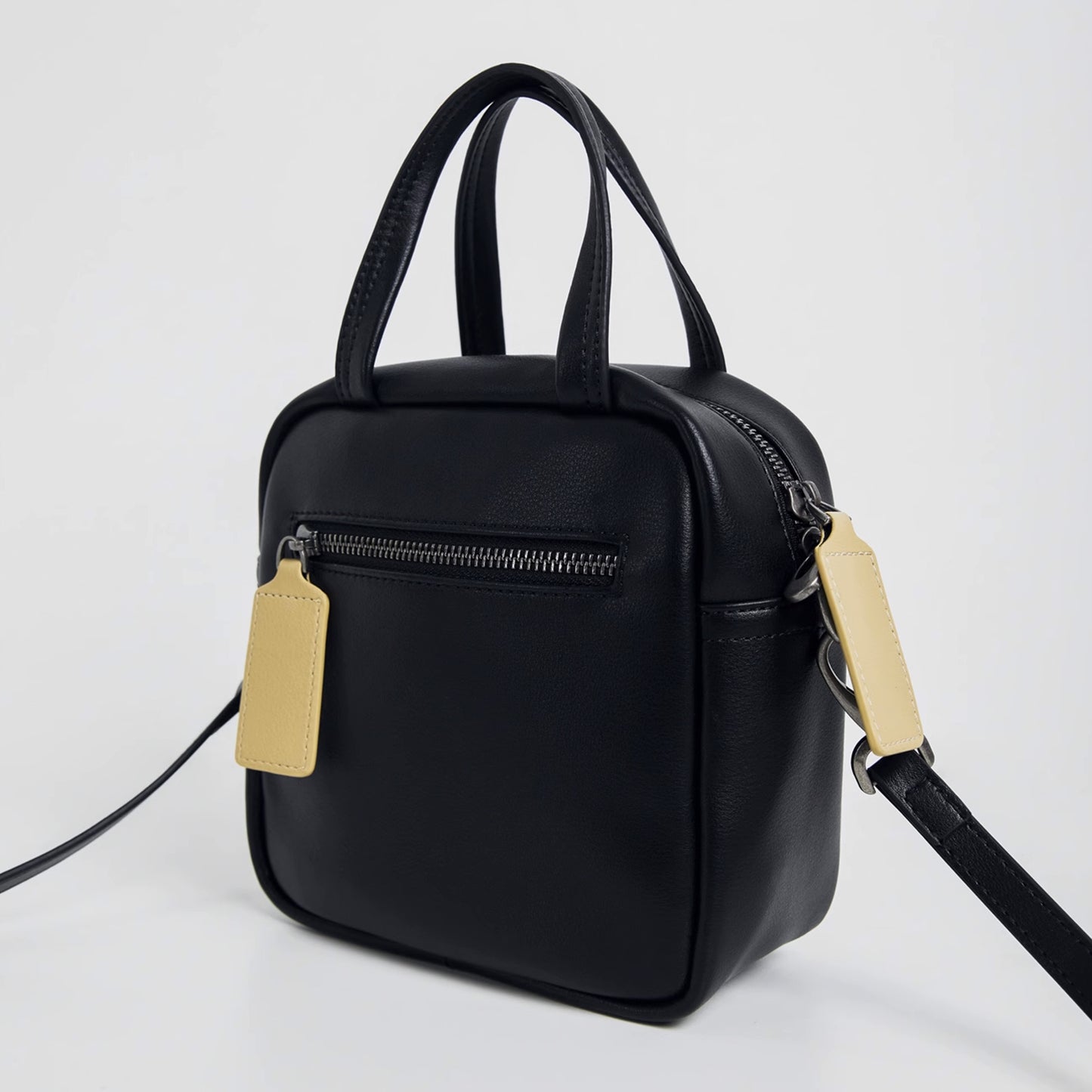 Black Sugar Cream Crossbody Rounded Corner Square Bag - Quaworth