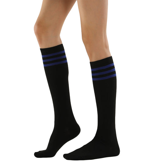 Calcetines altos hasta la rodilla de tres rayas