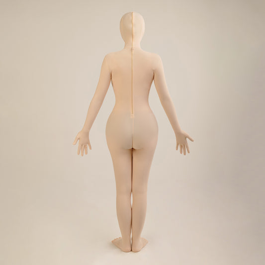 Body Zentai de segunda piel de licra y elastano en color beige liso