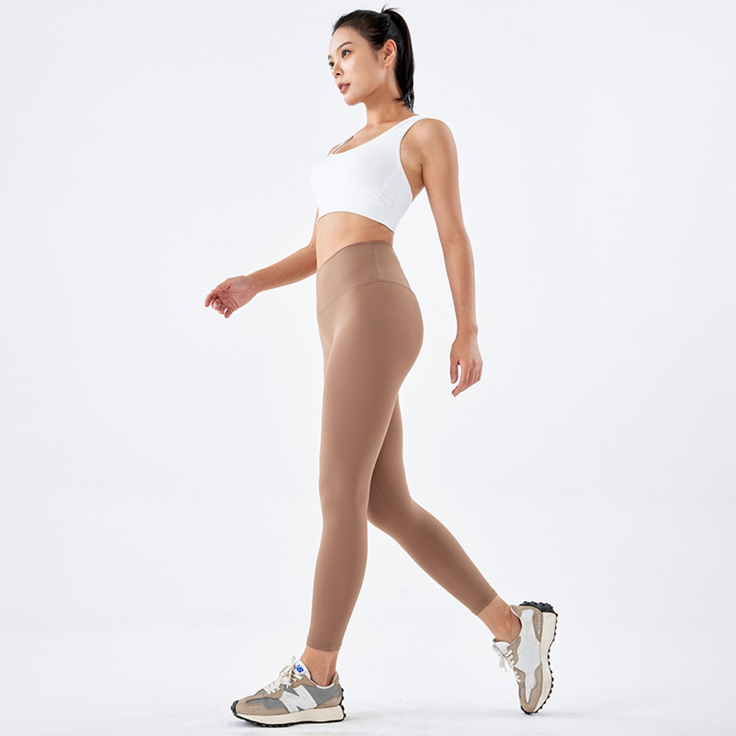 Brown Series High Rise Compression Yoga Sport Legging Pant - Quaworth