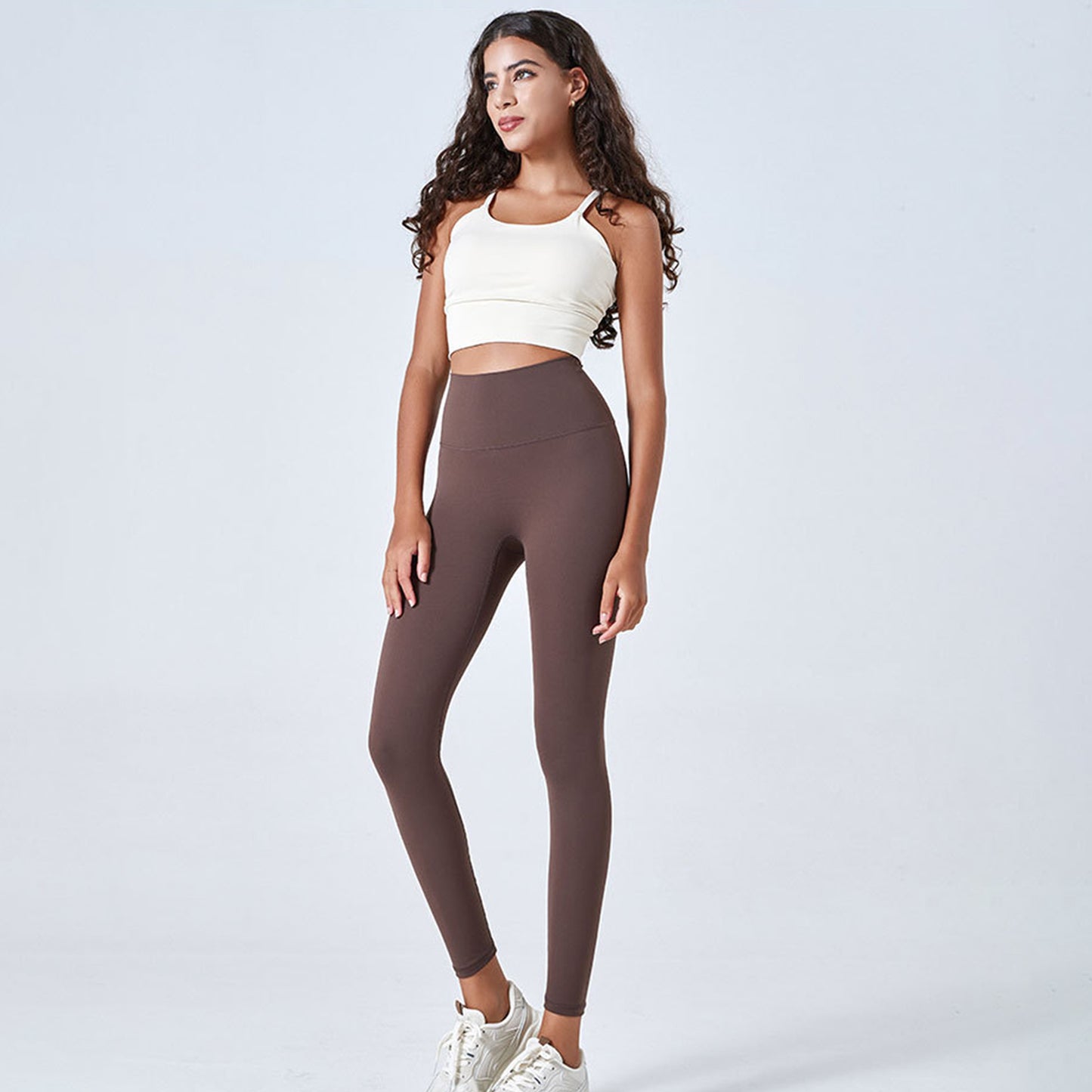 Brown Series High Rise Compression Yoga Sport Legging Pant - Quaworth
