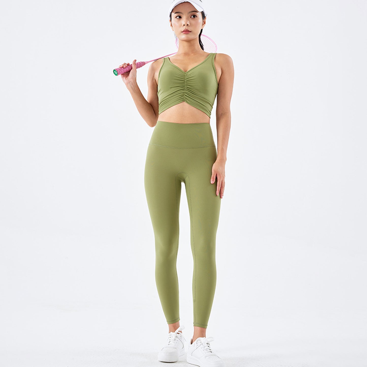 Green Series High Rise Compression Yoga Sport Legging Pant - Quaworth