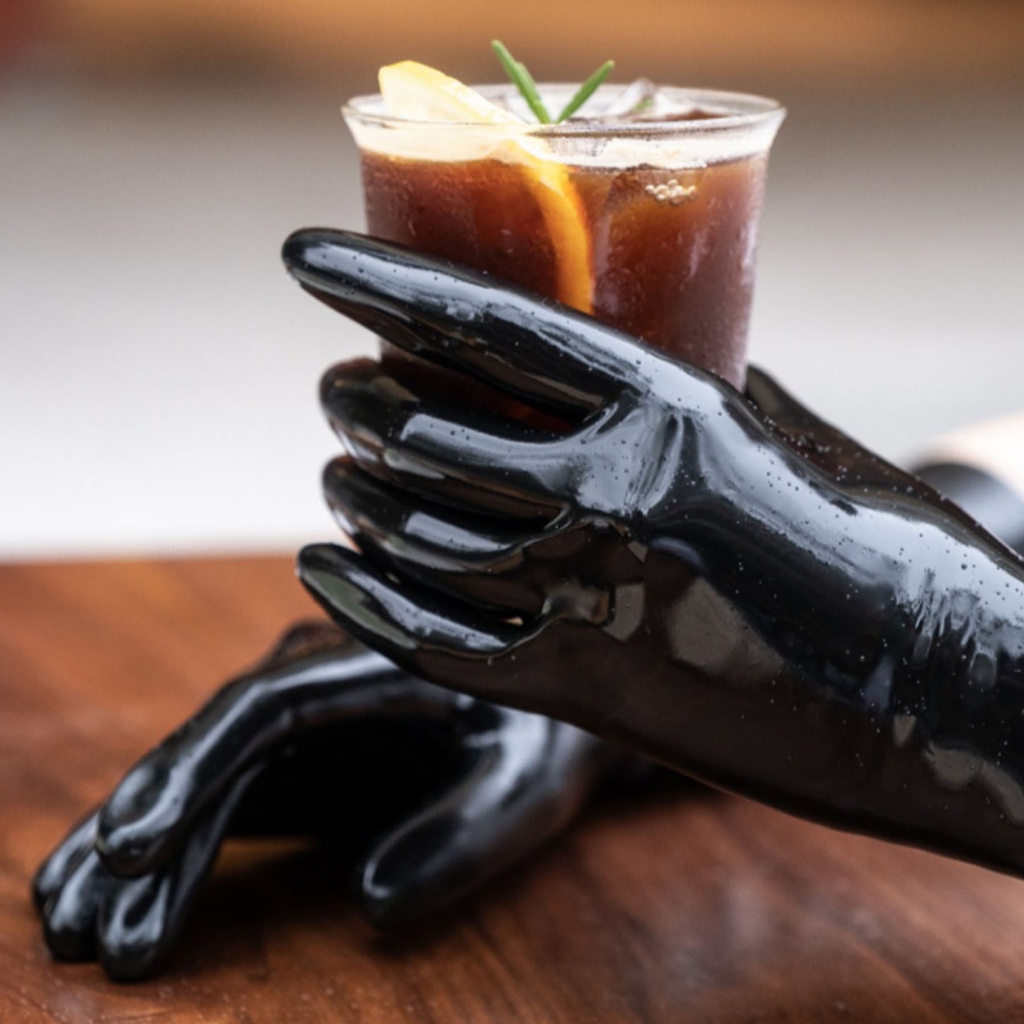 Black Solid Color Seamless Latex Gloves - Quaworth