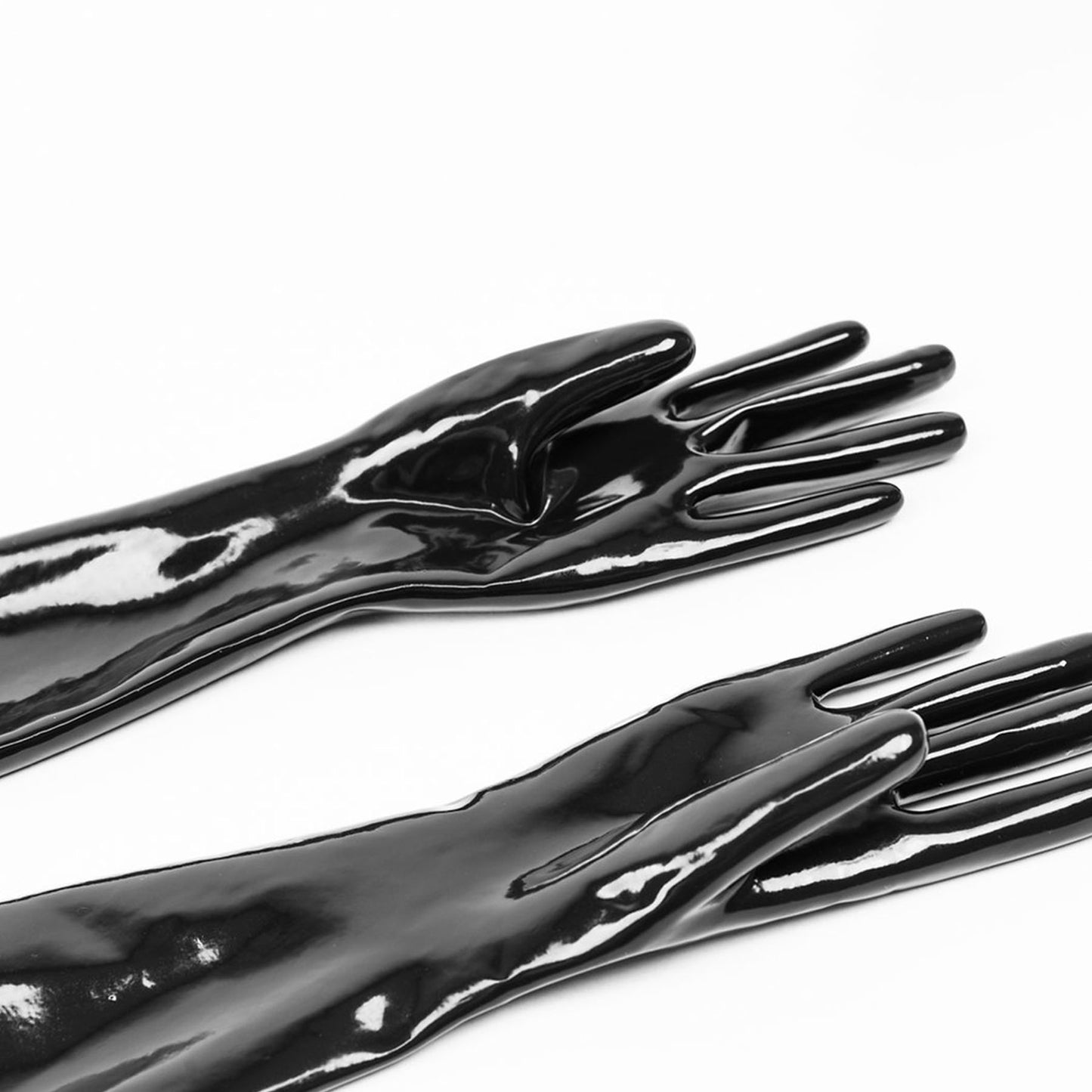 Black Solid Color Seamless Latex Gloves - Quaworth
