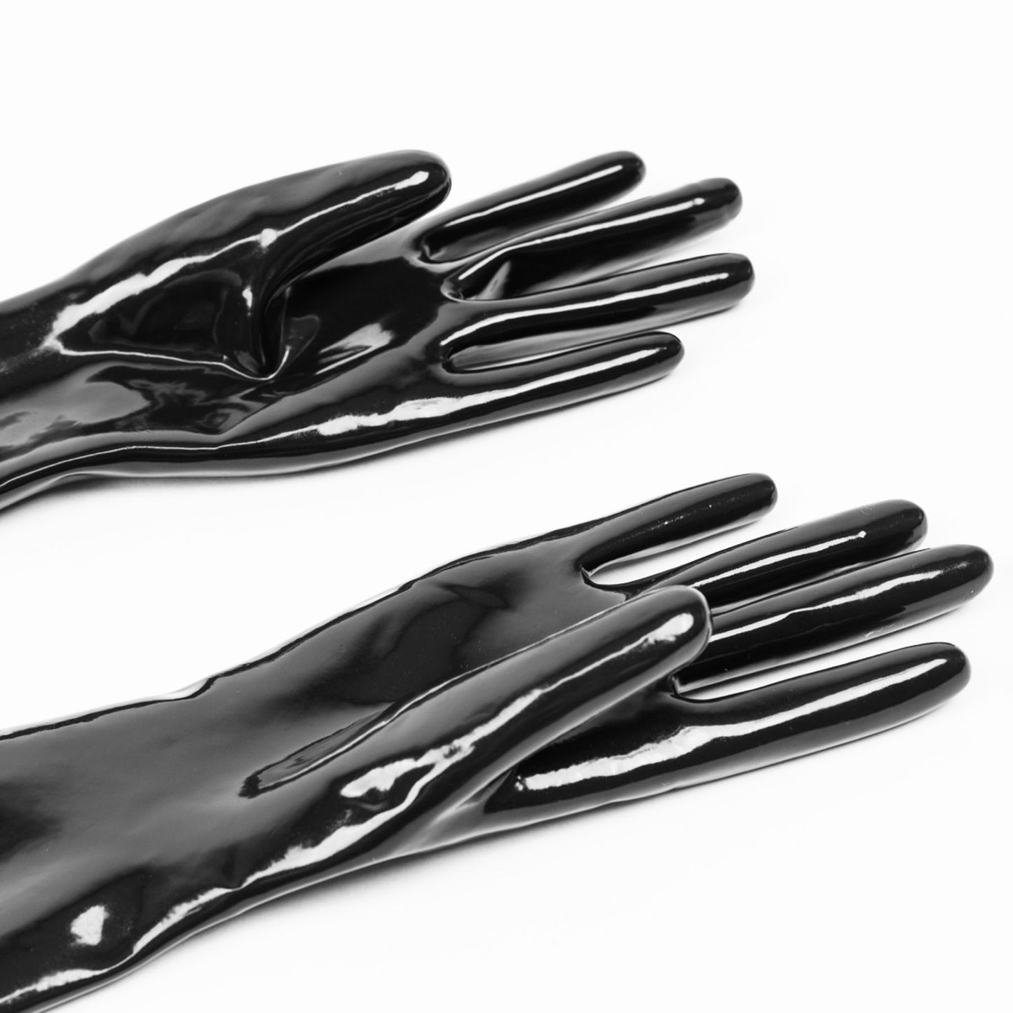 Black Solid Color Seamless Latex Gloves - Quaworth