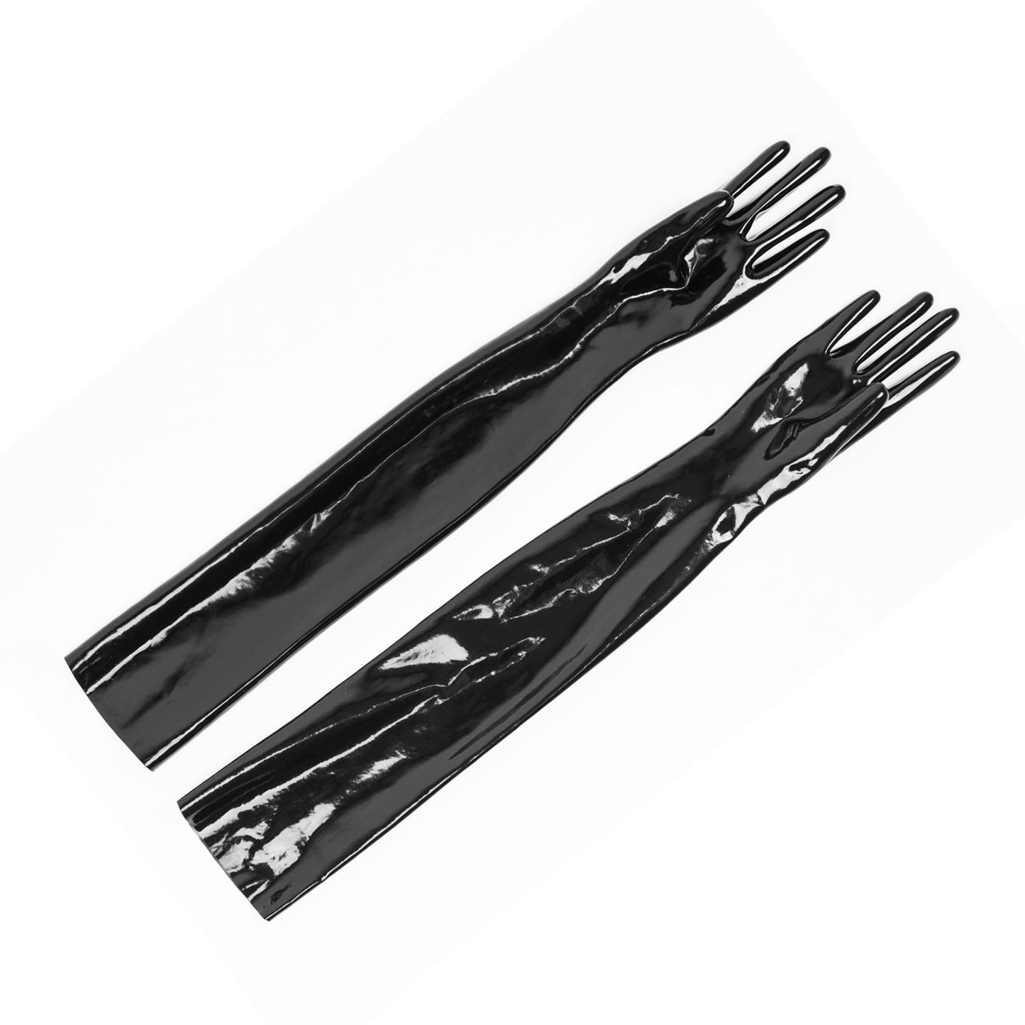 Black Solid Color Seamless Latex Gloves - Quaworth