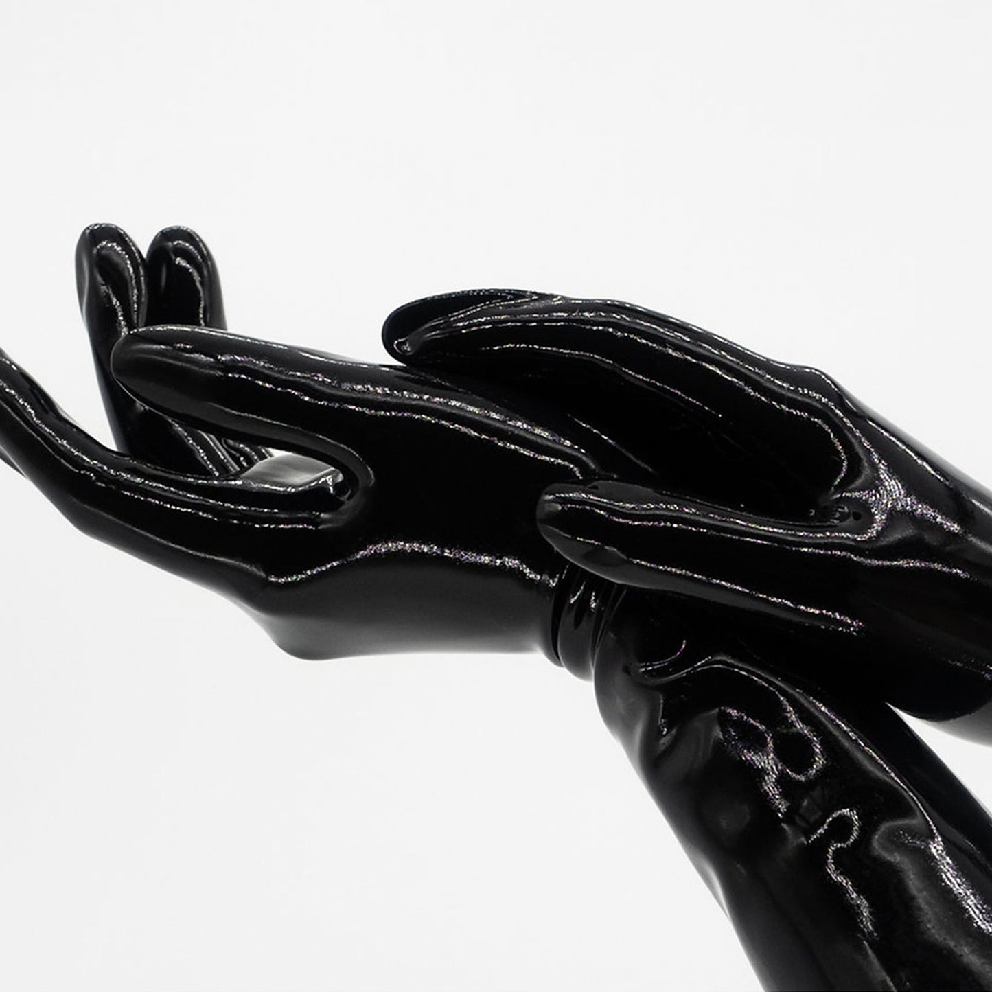 Black Solid Color Seamless Latex Gloves - Quaworth