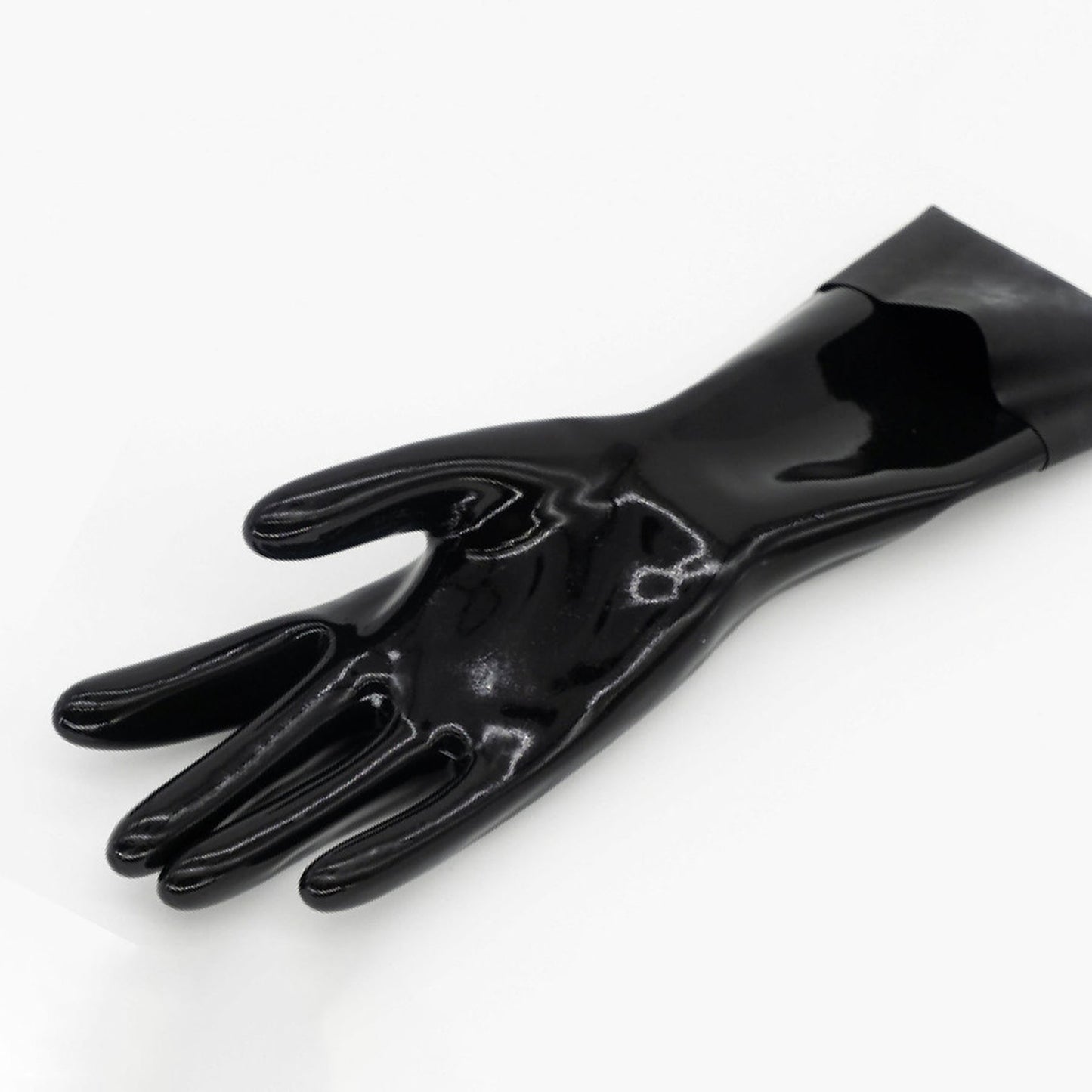 Black Solid Color Seamless Latex Gloves - Quaworth