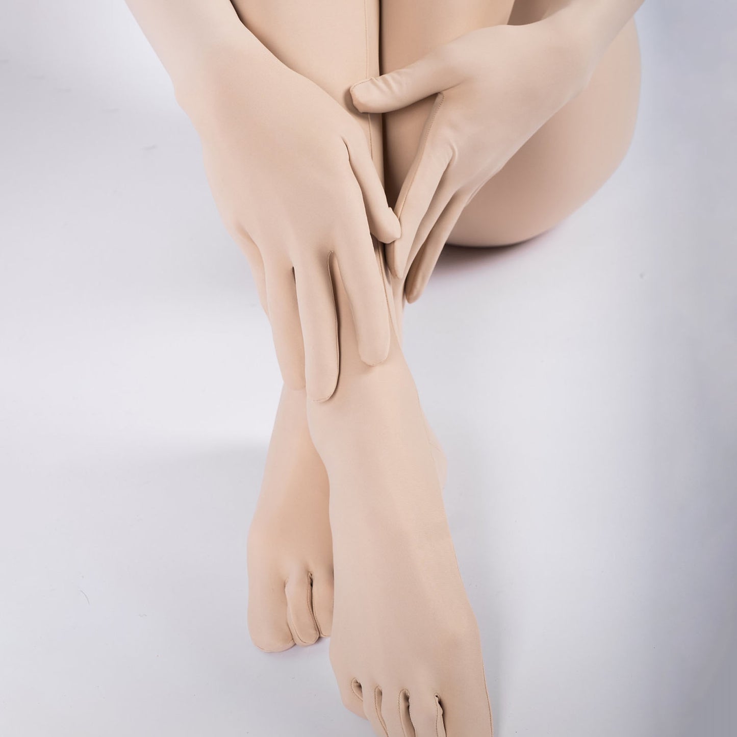 Beige Solid Color Lycra Spandex Second Skin Zentai Bodysuit - Quaworth