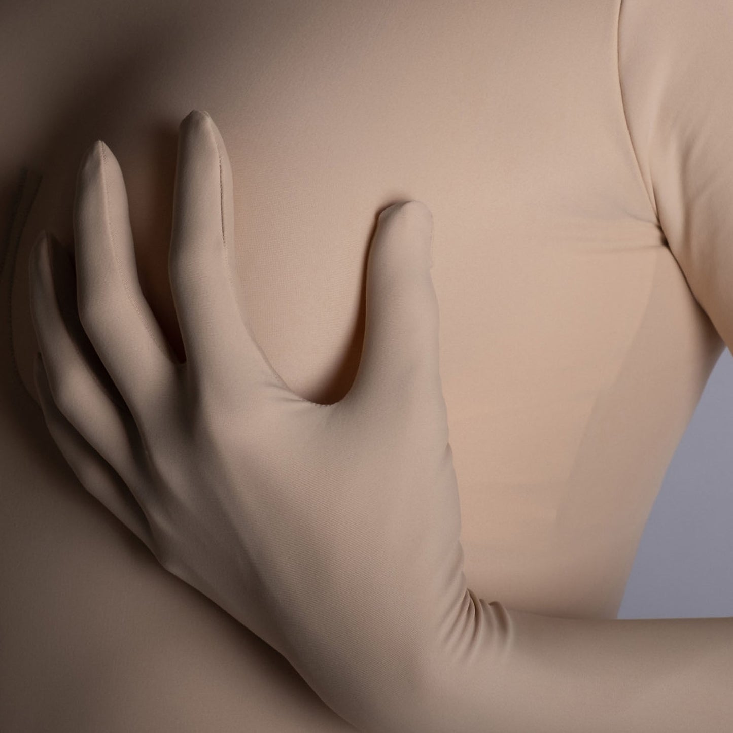 Beige Solid Color Lycra Spandex Second Skin Zentai Bodysuit - Quaworth